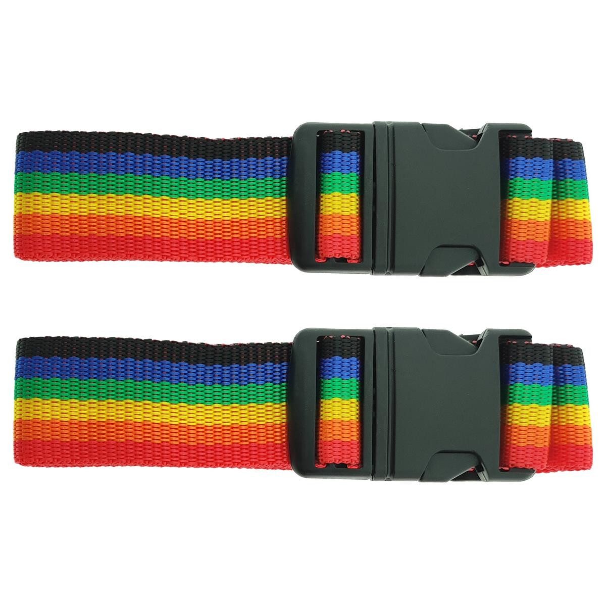 varivendo Koffergurt Koffergurt 183 x 3,5 cm 2 x bunt, (Stück, 2-tlg., Koffergurte), Gepäckgurt Kofferband Koffergürtel Gurt Kofferriemen