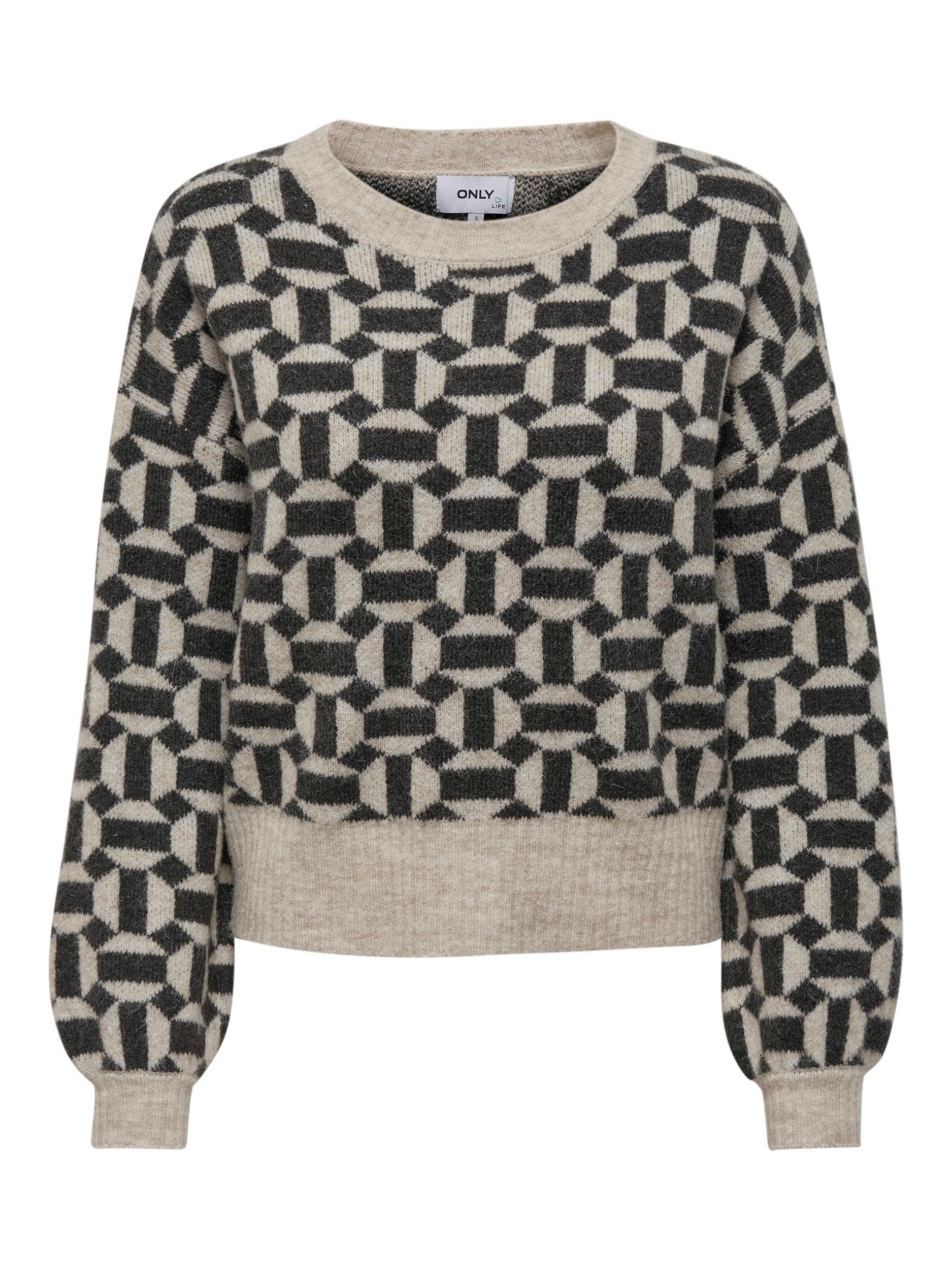 ONLY Rundhalspullover ONLGEO LIFE L/S PULLOVER KNT