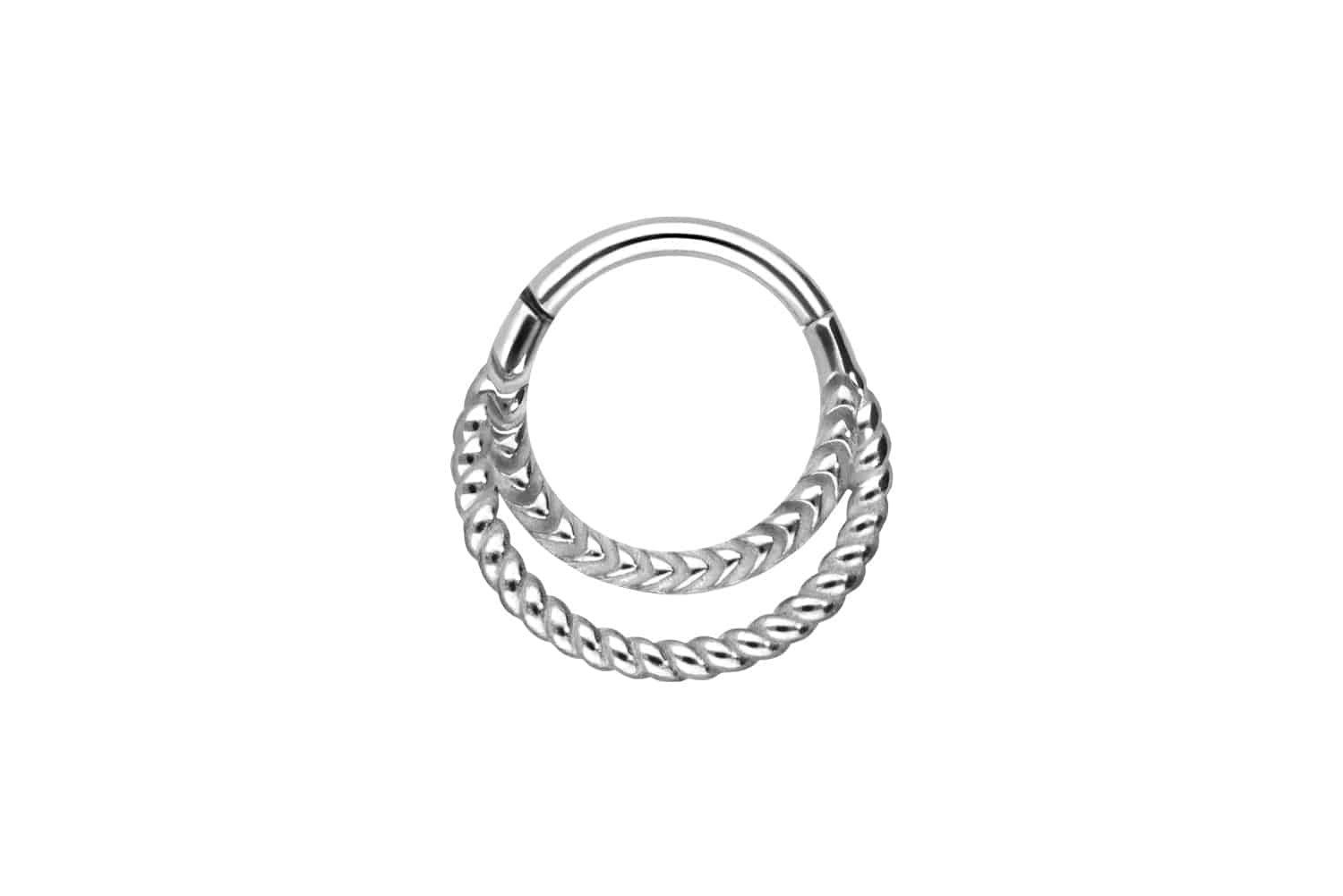 Piercing-Set Chirurgenstahl Segmentring Clicker 2 GEDREHTE RINGE