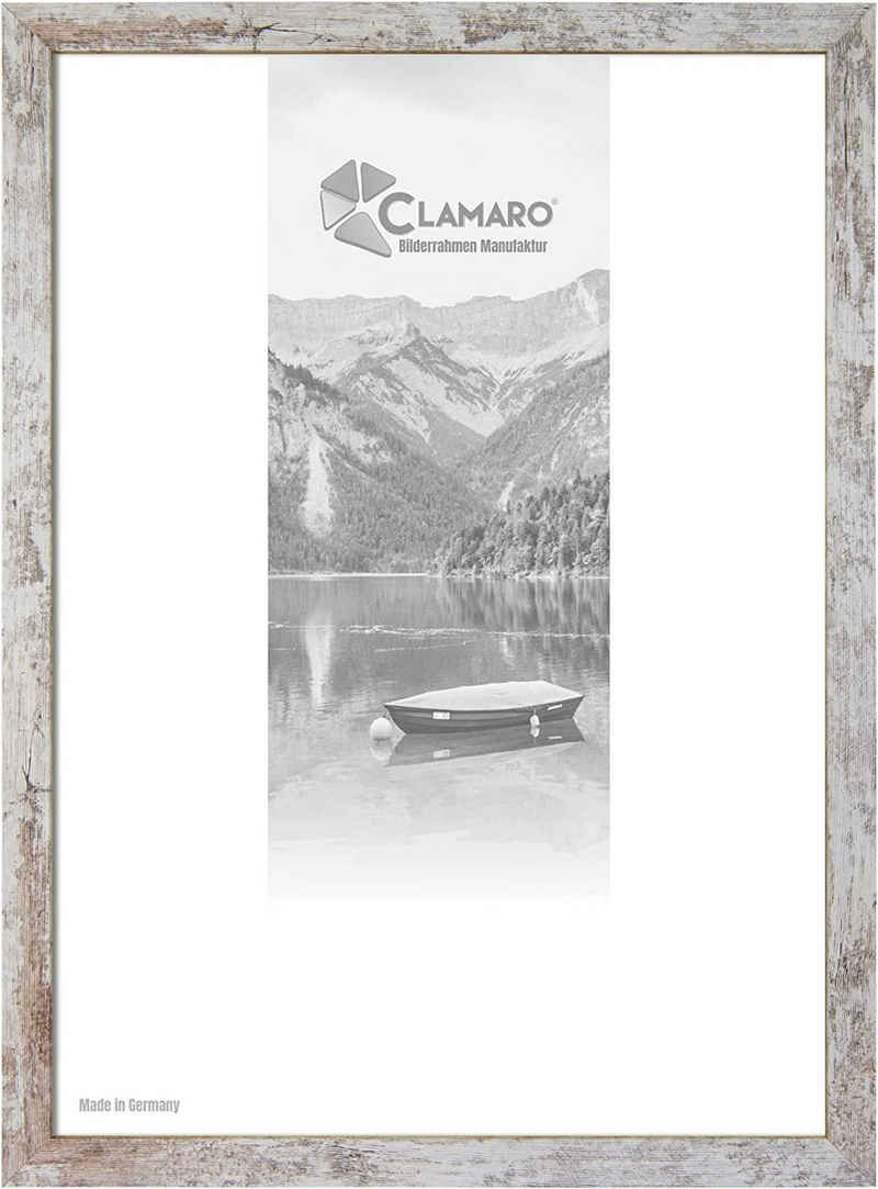 Clamaro Bilderrahmen Bilderrahmen Vintage Weiss CLAMARO Collage nach Maß FSC® Holz Modern eckig M3016 10x20 in Vintage Weiss