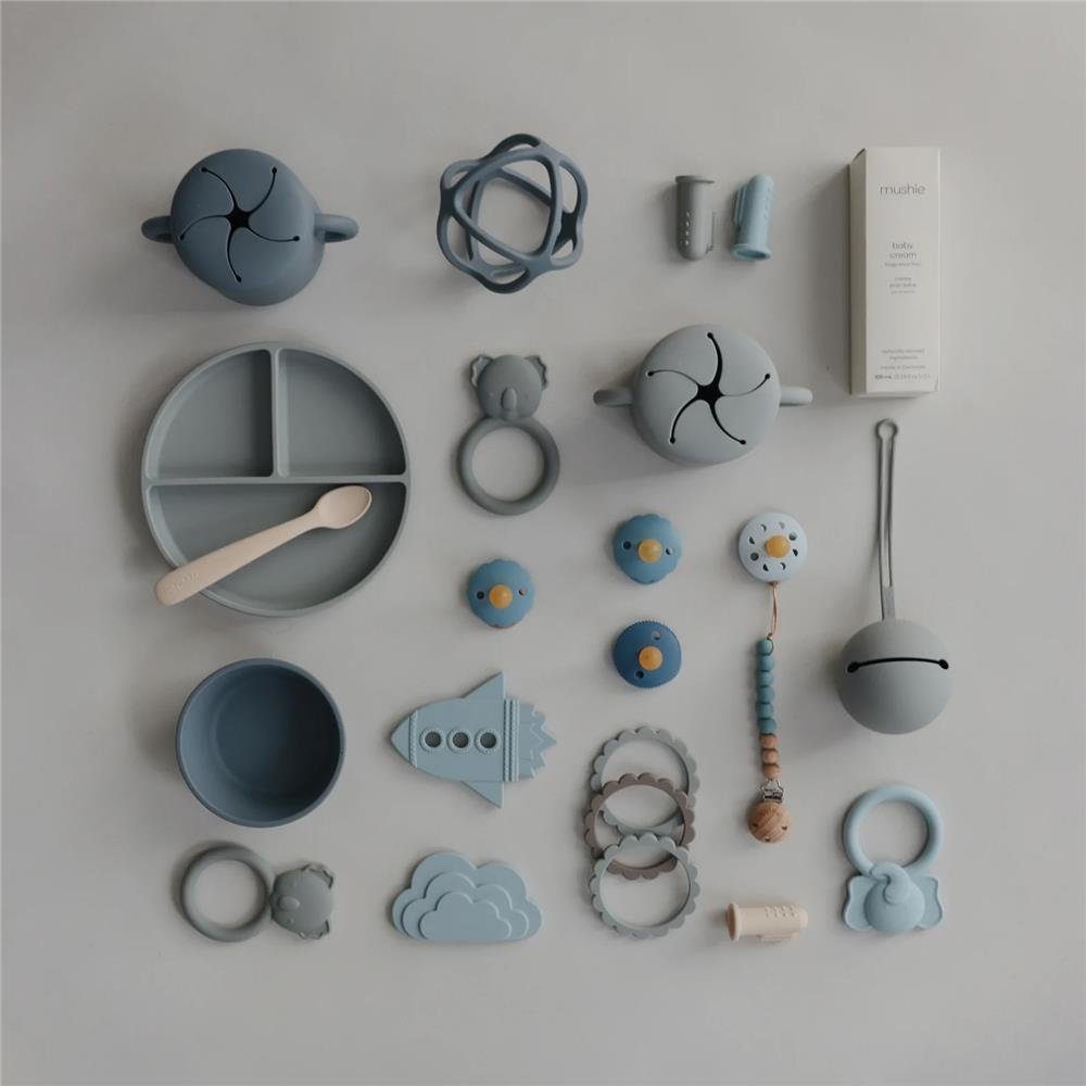 Mushie Kinderbecher Snackbecher Stone Silikon