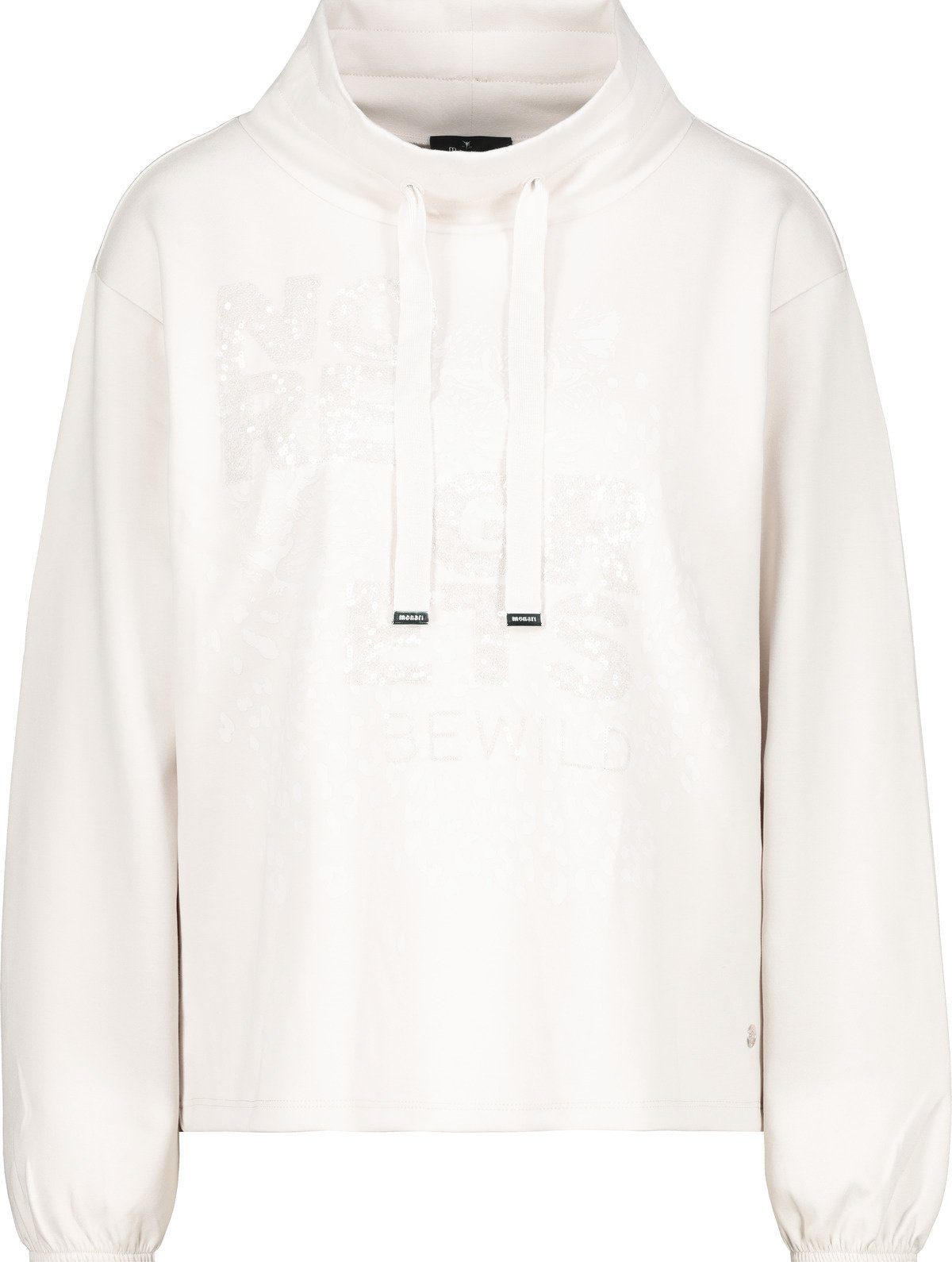 Kapuzensweatshirt Sweatshirt mit tonigem Beige Print Monari