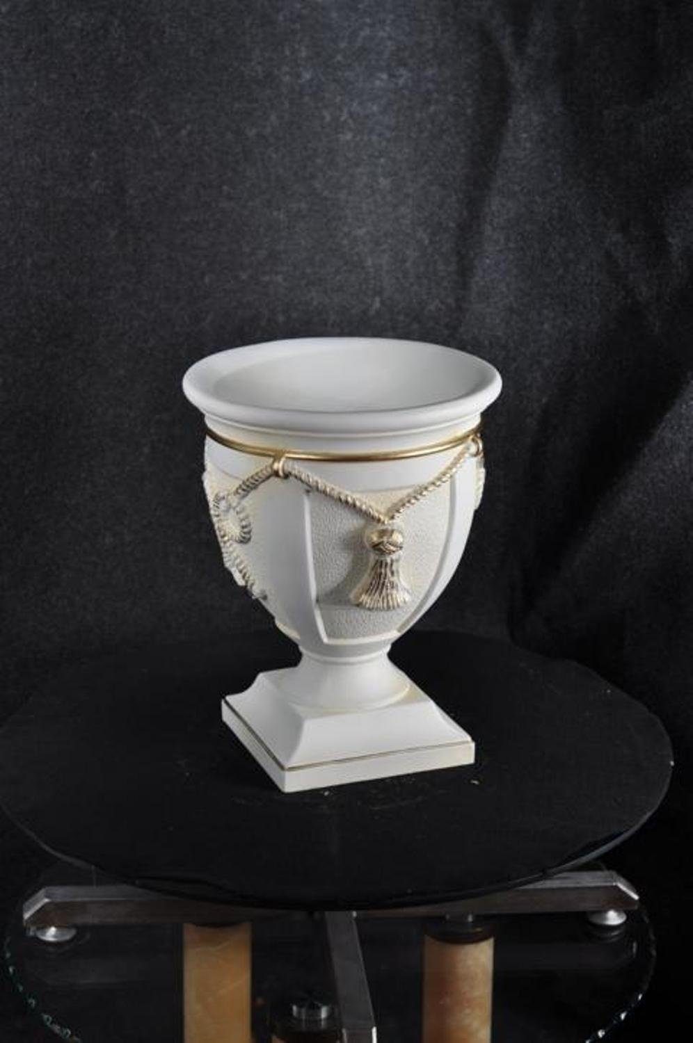 Kelch Antik Stil Vasen JVmoebel XXL Blumen 0861 Vase Weiß Deko Skulptur Raum design Pokal