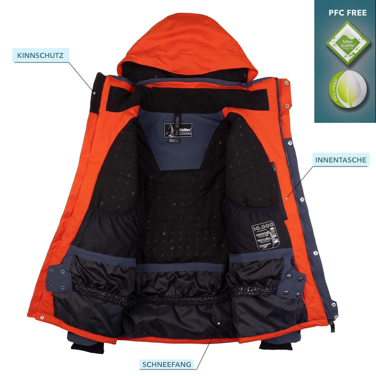 Killtec Skianzug Wintersport Herren Skijacke + Skihose, wasserdicht verschweißte Nähte - atmungsaktiver Stoff – Bild 4 von 5