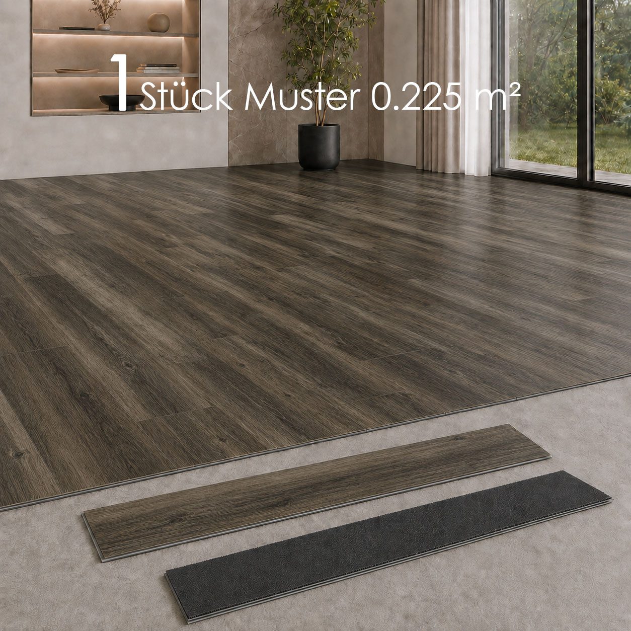 Berti Graf Designboden SPC Klick-Vinylboden 5 mm wasserfest in moderner Dielenoptik, kleberfrei, mit Trittschalldämmung, pflegeleicht