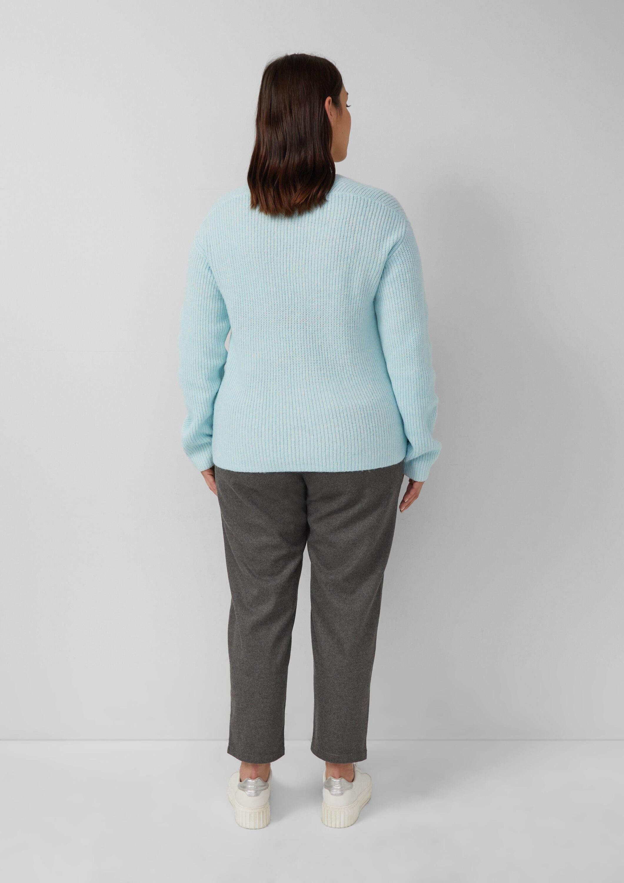 s.Oliver Longpullover Strickpullover Weicher Strickpullover im Relaxed Fit mit V-Ausschnitt