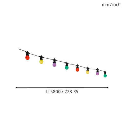 EGLO Lichterkette EGLO Lichterkette Gartenlicht Glühlampen IP44 RGB LED 20-flammig 34012