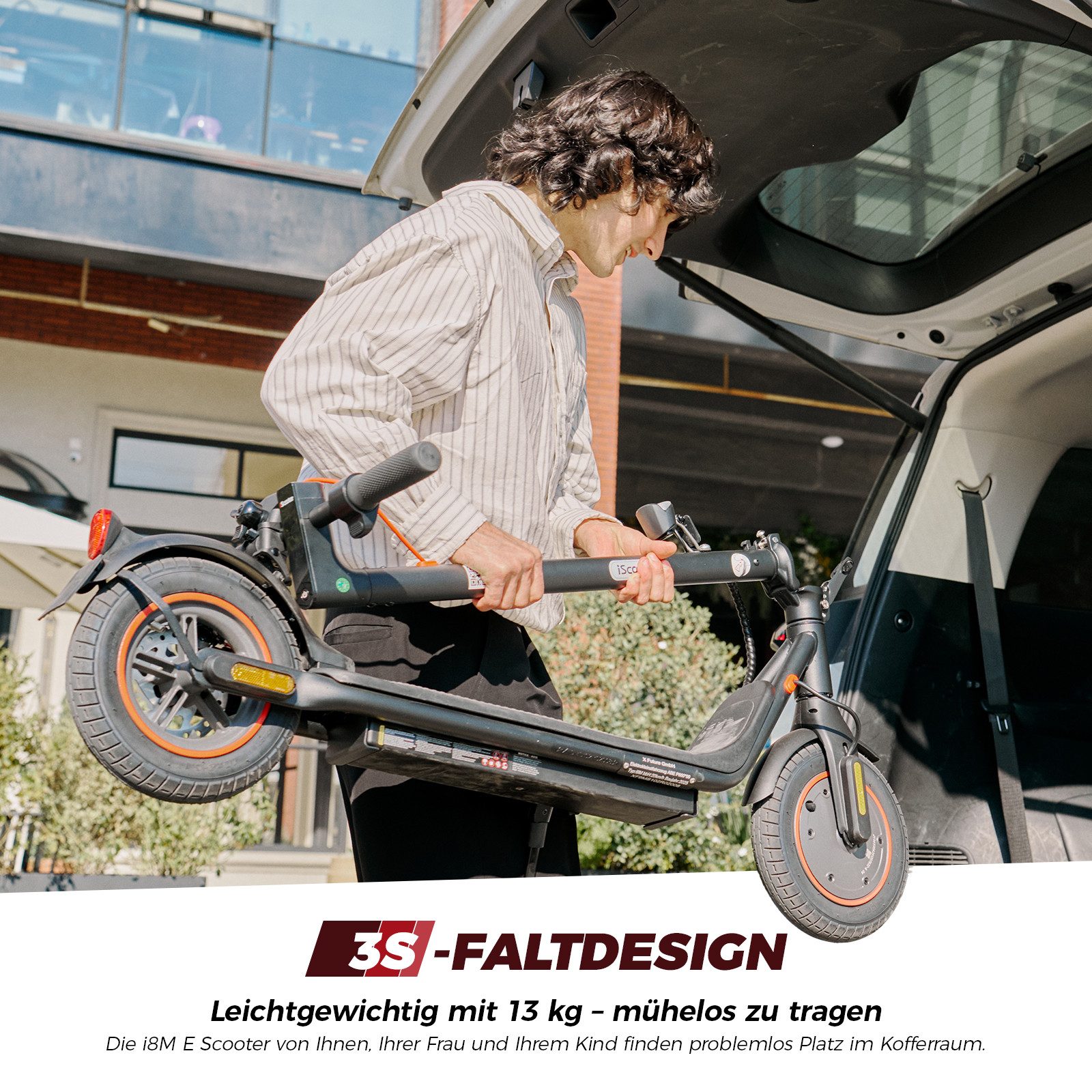 iscooter E-Scooter mit Straßenzulassung 10 Zoll Luftreifen,500W, (1 tlg), 20km/h,Mit 13 kg extrem leicht