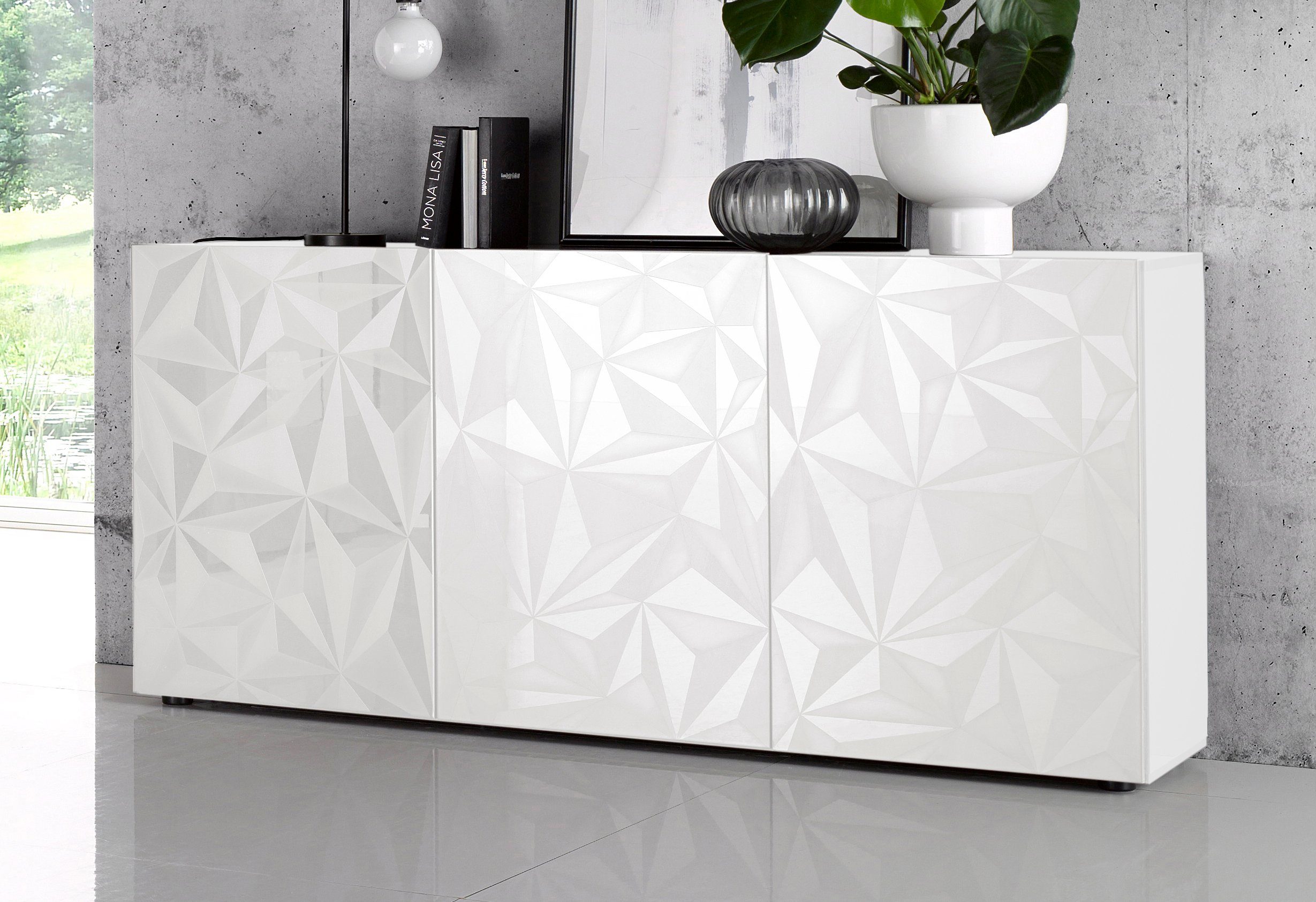 INOSIGN Sideboard Prisma Breite 181, Kommode 3 Türen, Anrichte, Front mit e günstig online kaufen
