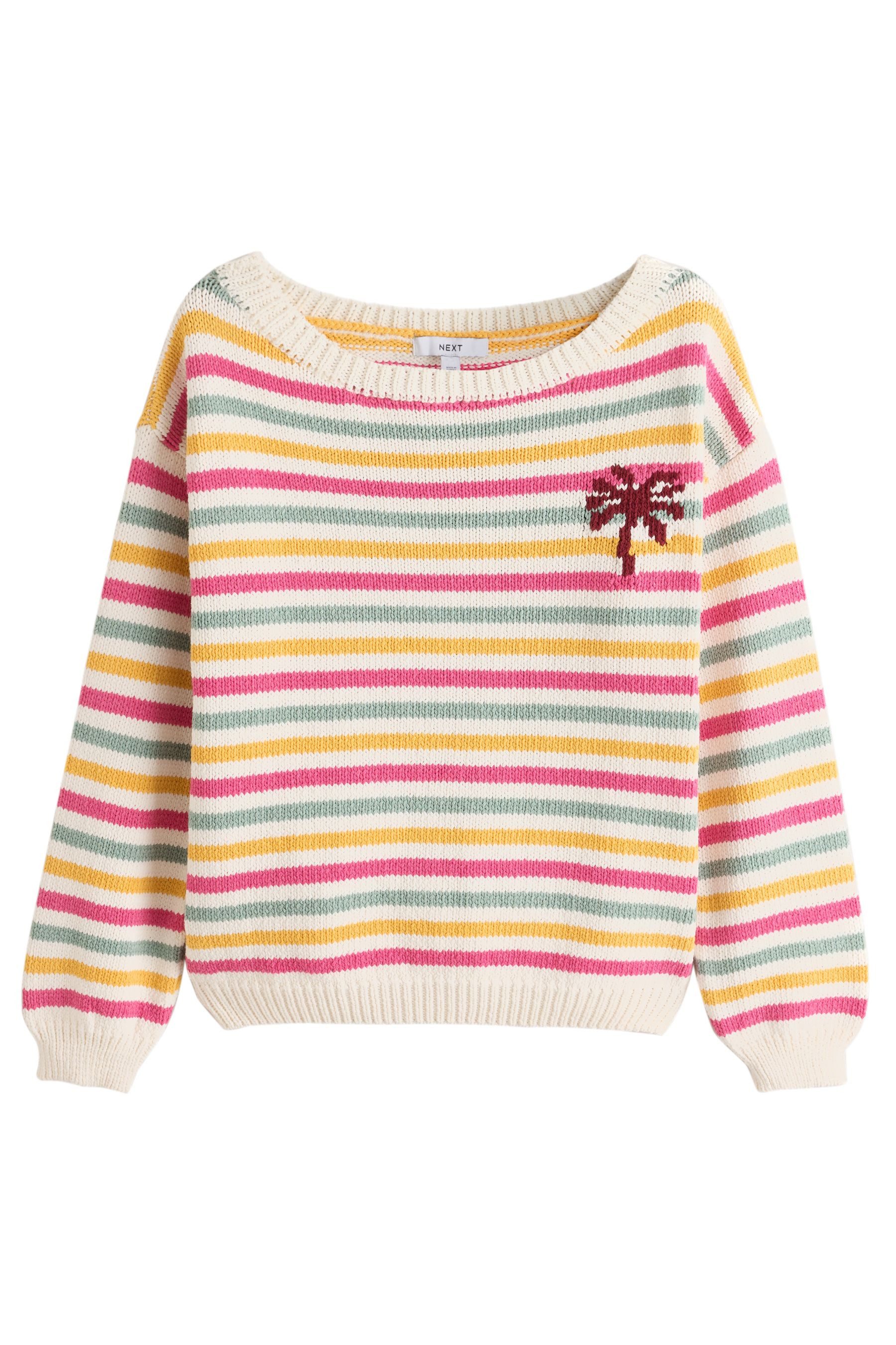 Next Strickpullover Schulterfreier Pullover mit Baumwollanteil (1-tlg)