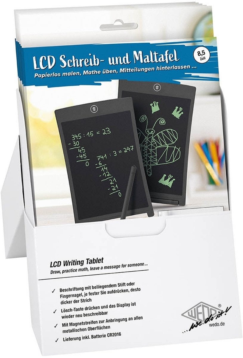WEDO Vokabelheft LCD-Schreibtafel Grafiktablet 8,5 Zoll LCD inklusive Batterie