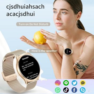 Techtrix Damen's und Herren's IP68 Wasserdicht Smartwatch (1,43 Zoll), mit Telefonfunktion AMOLED Touchscreen,Uhren Fitness Tracker