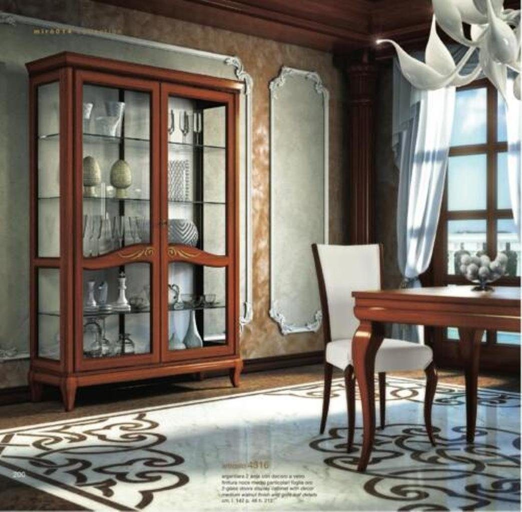 Schaufenster Holz JVmoebel Schrank Luxus Glasvitrine Glas Schränke Vitrine Regal Vitrinen