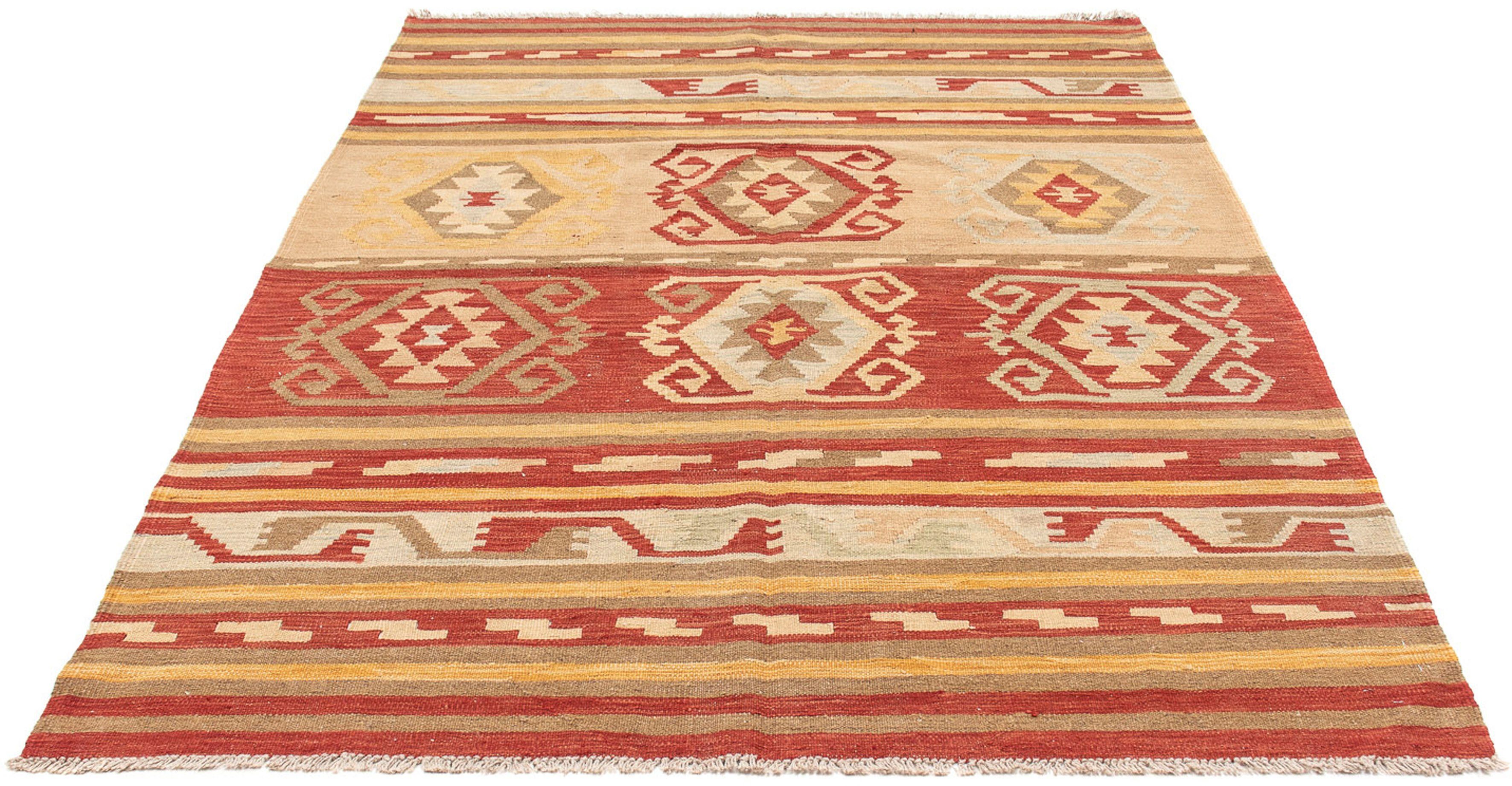 Wollteppich Kelim - Oriental - 211 x 149 cm - mehrfarbig, morgenland, rechteckig, Höhe: 4 mm, Wohnzimmer, Einzelstück