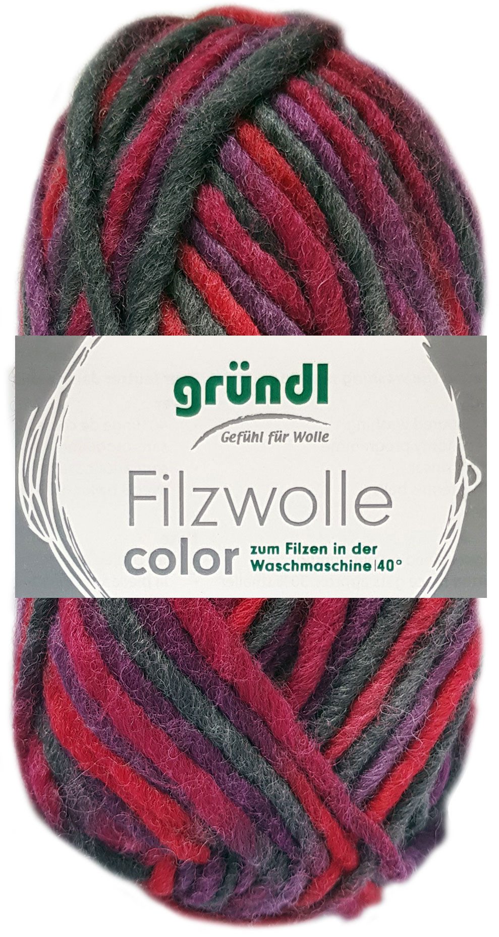 Gründl 50 Gramm Gründl Filzwolle Color meliert Filzgarn Farbauswahl Bastelgarn