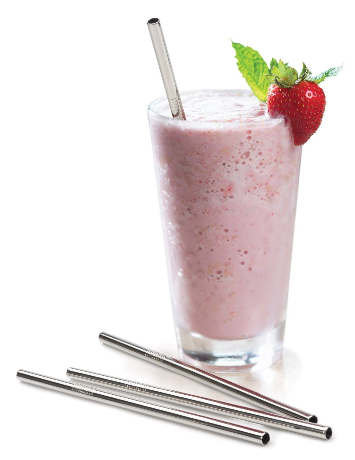 PRECORN Trinkhalme Edelstahl Strohhalme Cocktail-Trinkhalme Strohhalme aus Edelstahl Cocktail Smoothie Party Feier Trinkhalme im 4er-Set inkl. Reinigungsbürste, (4-tlg)