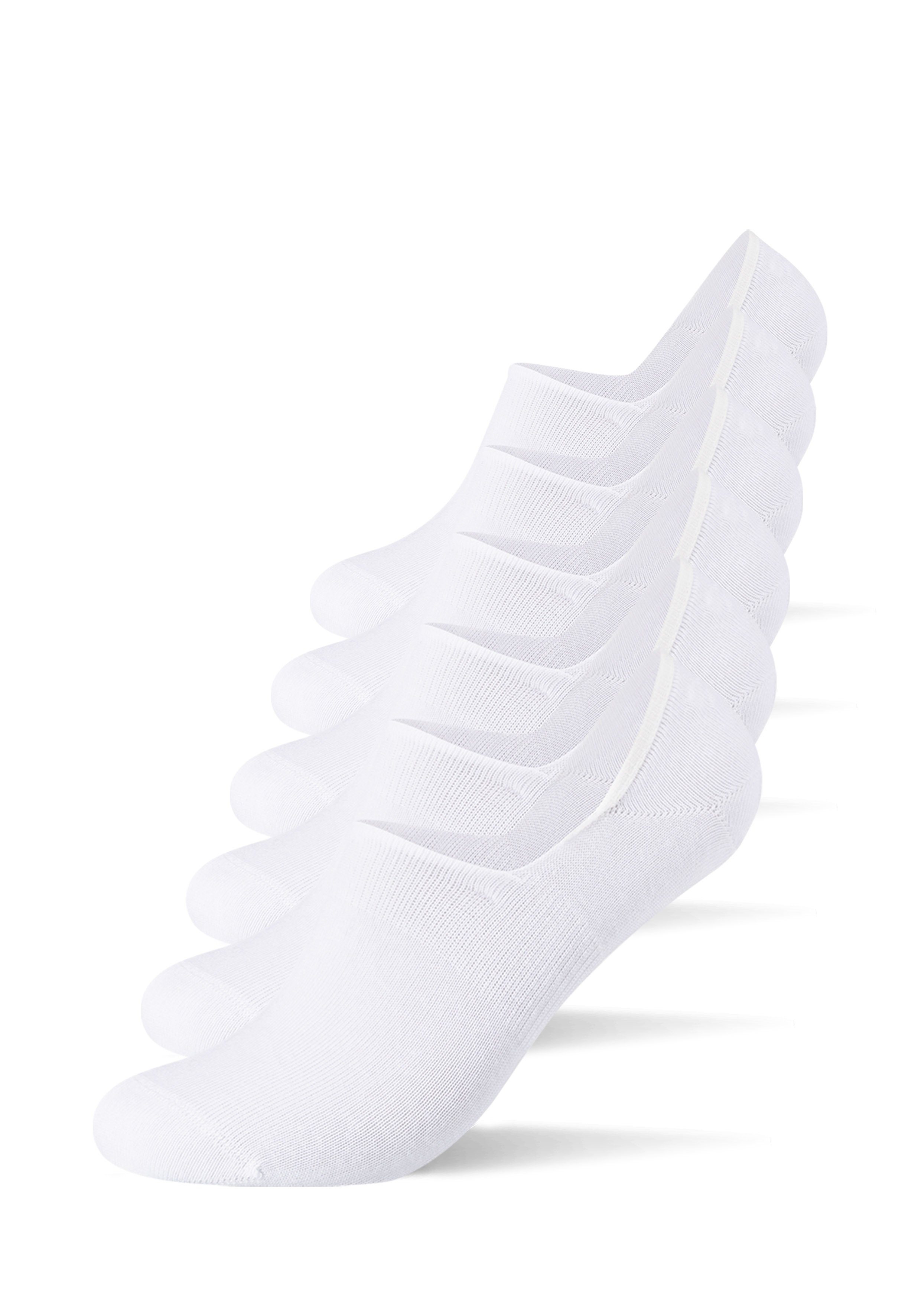 Camano Socken unsichtbare Sneaker Socken (6-Paar) in bequemen Design weiß
