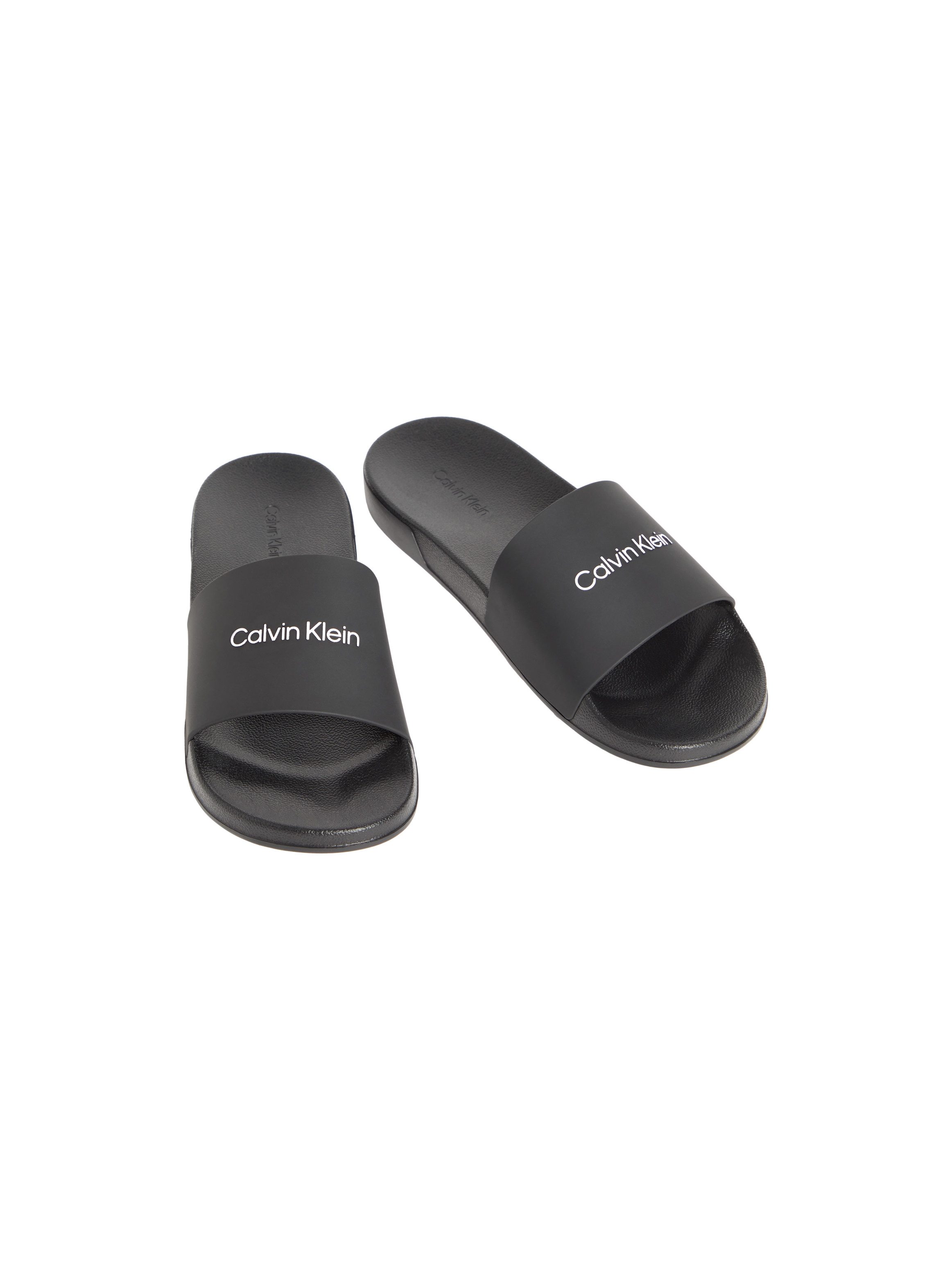 Calvin Klein ESS SLIDE MONOBRAND CV Badepantolette Strandschuh, Pool Slides, Flat, Sommerschuh, Pantolette mit Logo