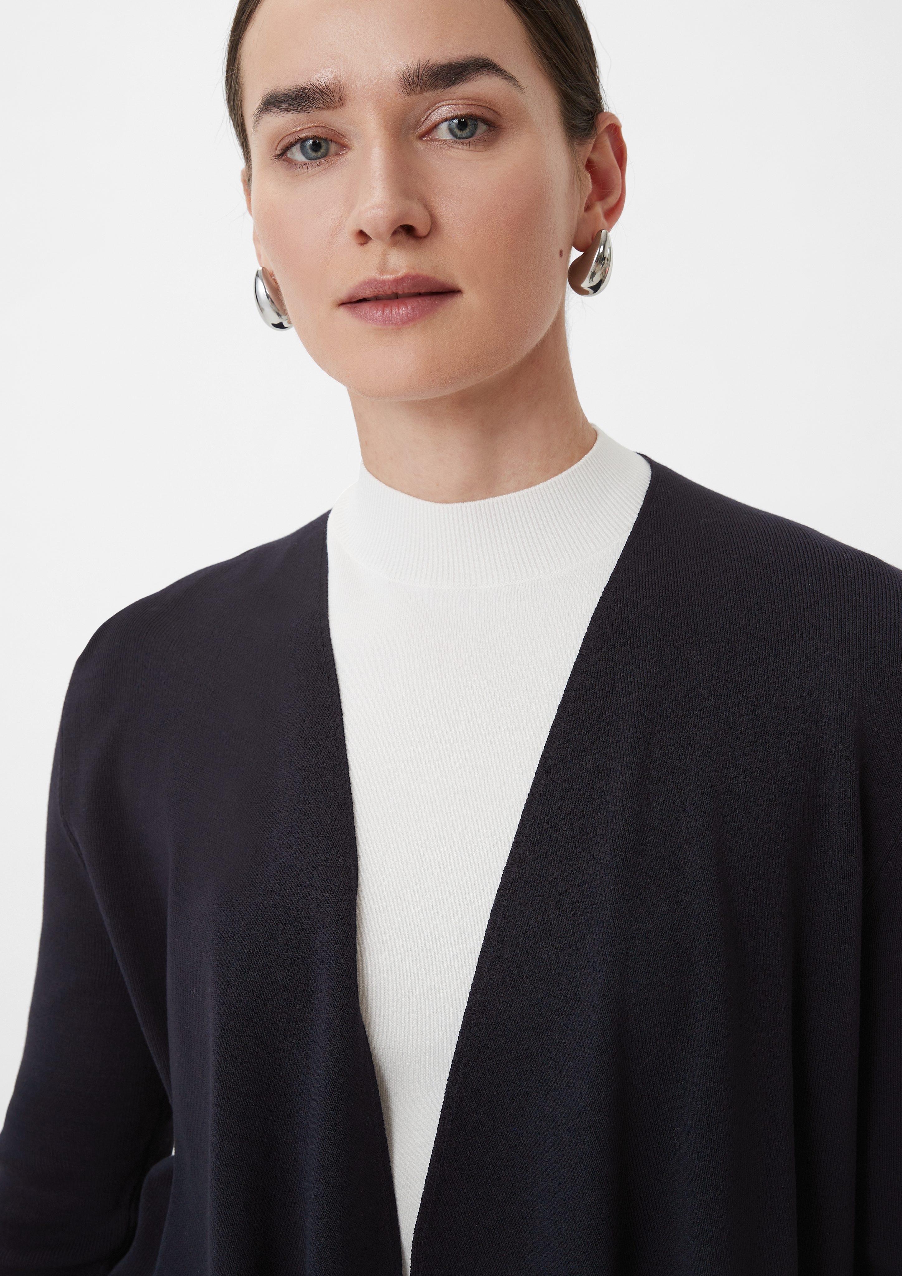 Comma Strickjacke Strickjacke aus Viskosemix Zierborte günstig online kaufen
