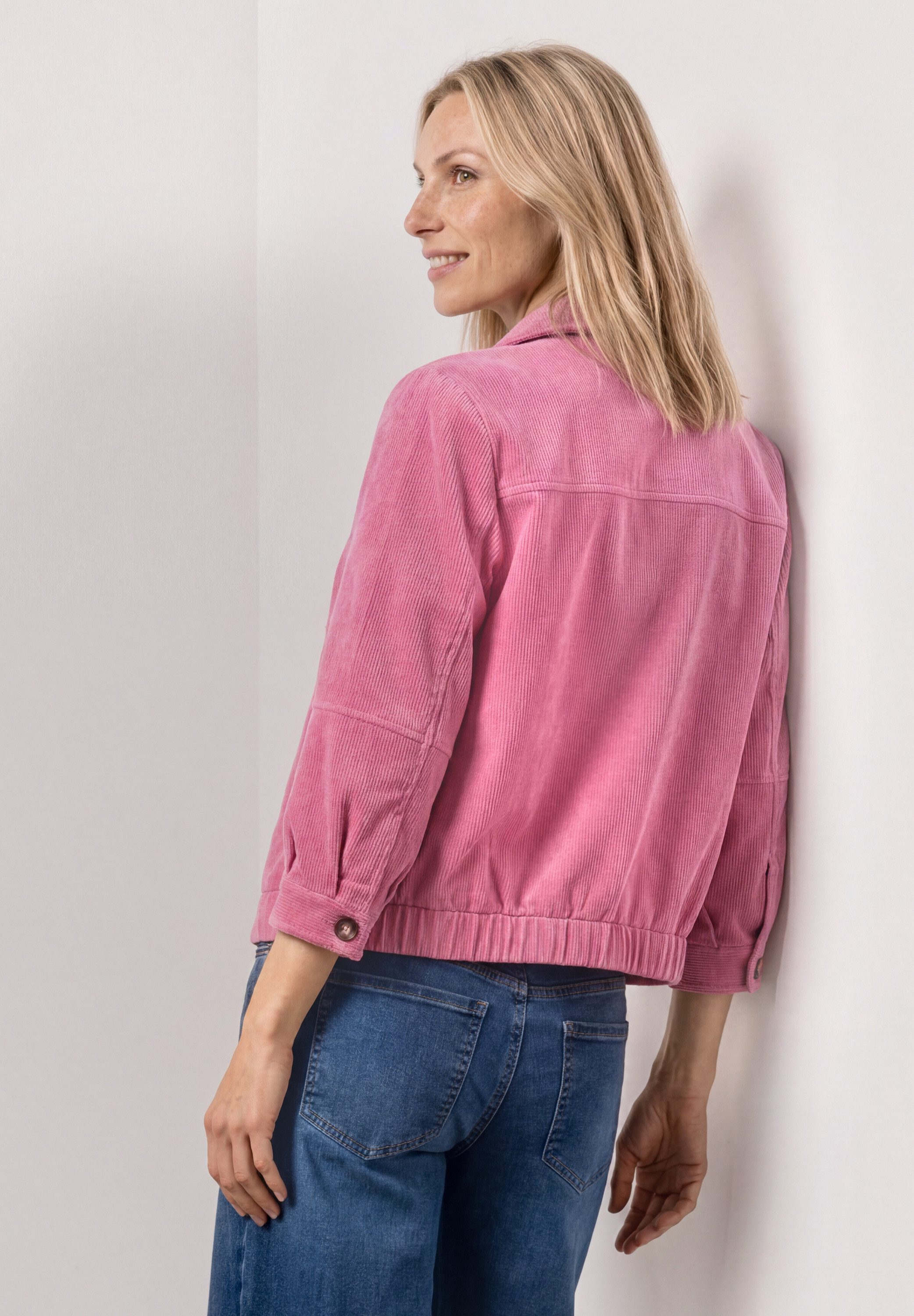 STREET ONE Cordjacke 3/4 Arm Cordjacke mit Hemdkragen