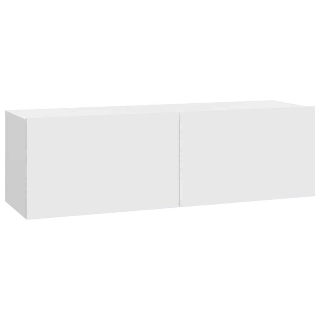 furnicato TV-Schrank TV-Wandschränke Stk. cm 100x30x30 2 Weiß Holzwerkstoff