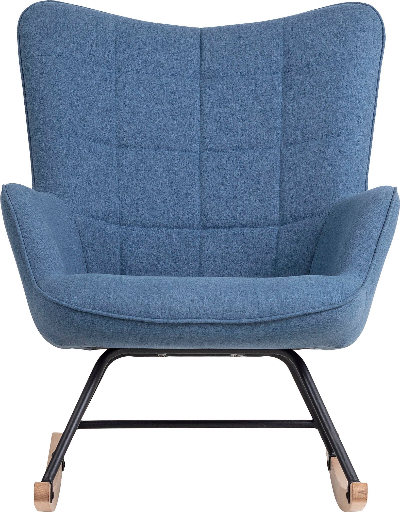 byLIVING Schaukelstuhl Richie (1 St), moderne Metallbeine mit Holzkufe, in Webstoff oder Cord erhältlich