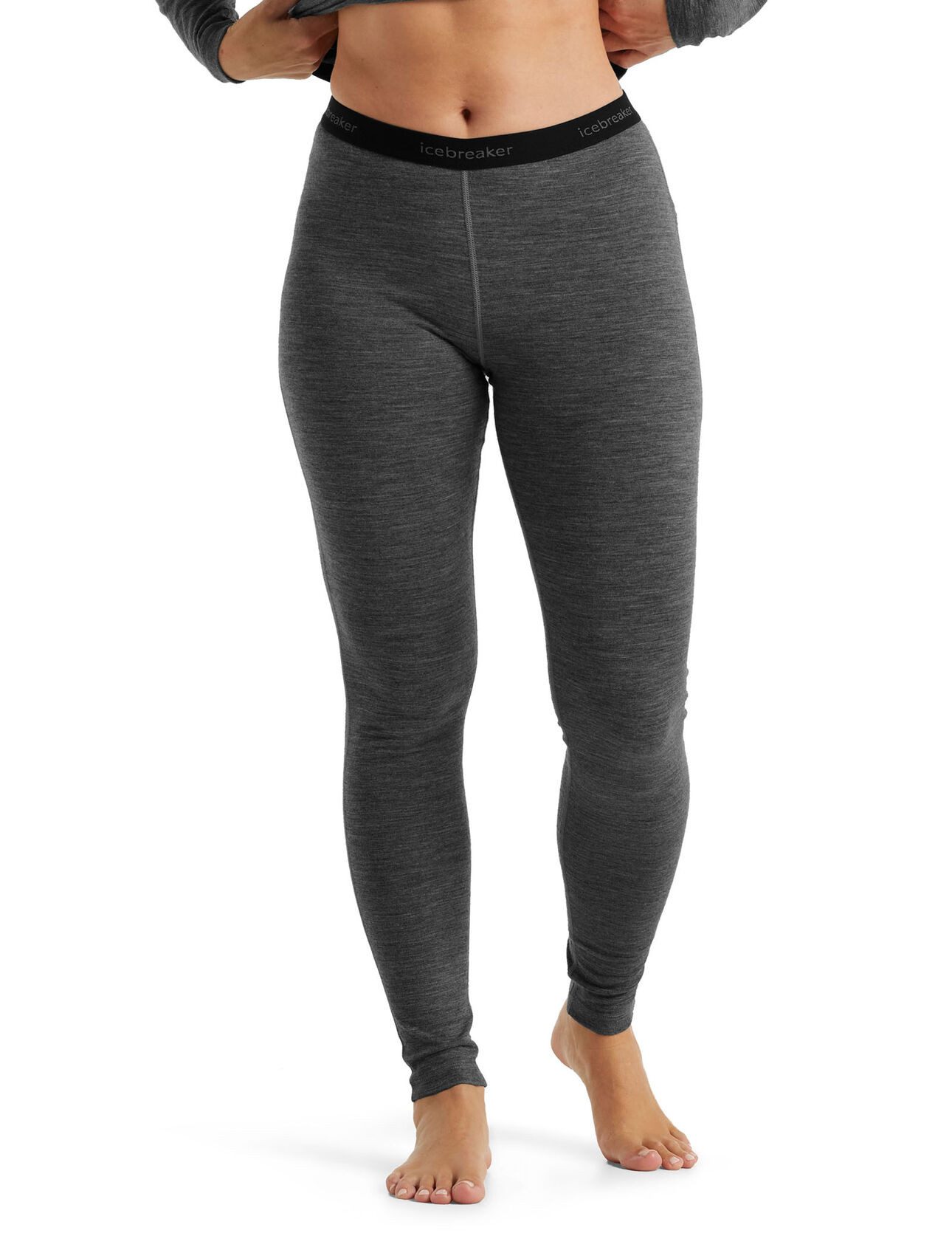 Icebreaker Leggings Unterwäsche 200 Oasis - Merinowolle, enganliegend - lang grau Damen
