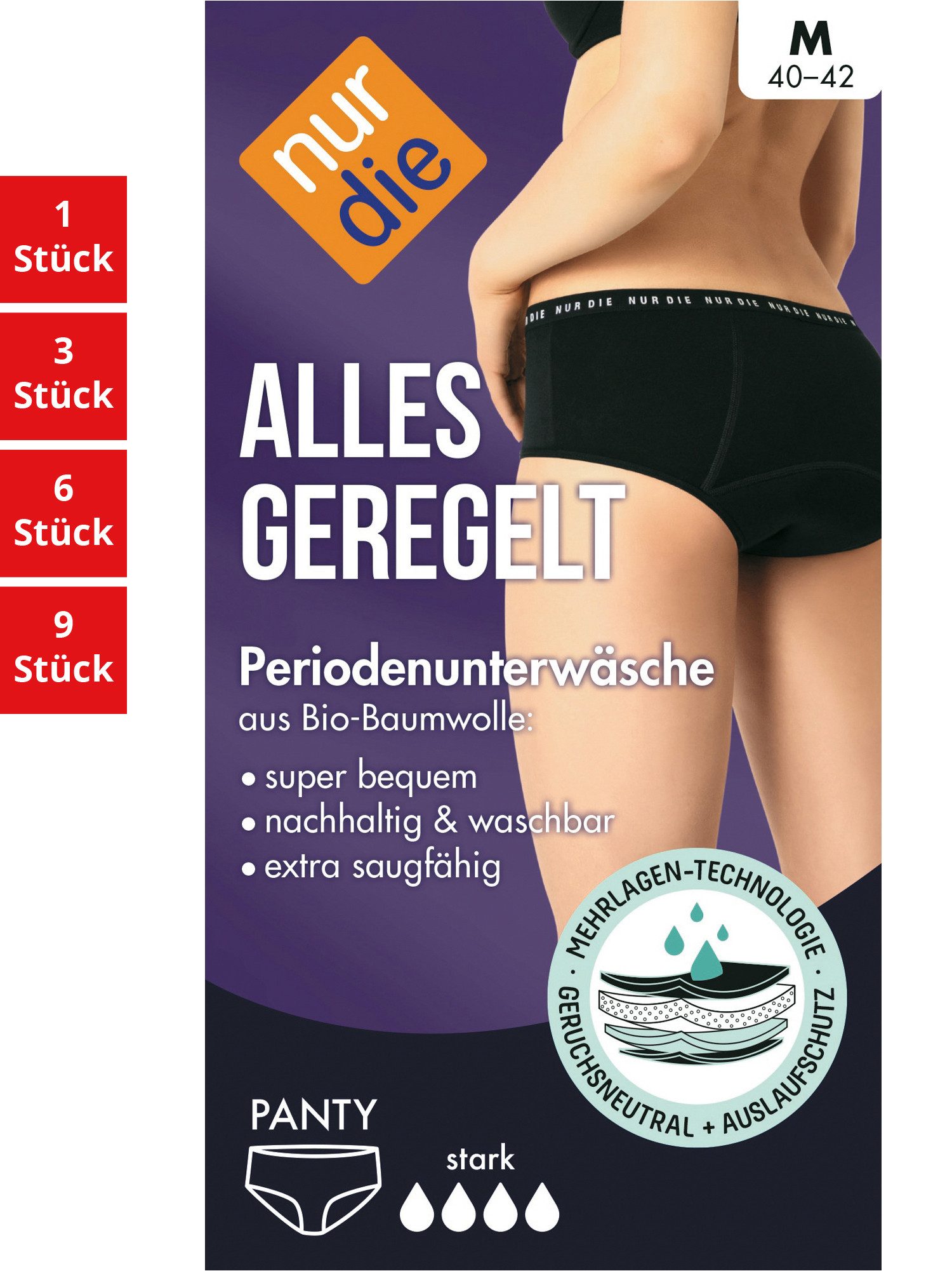 Nur Die Panty Periodenunterwäsche Alles Geregelt Damen (1er/3er/6er/9er Pack, 1-St) Panty unter-hose unter-wäsche