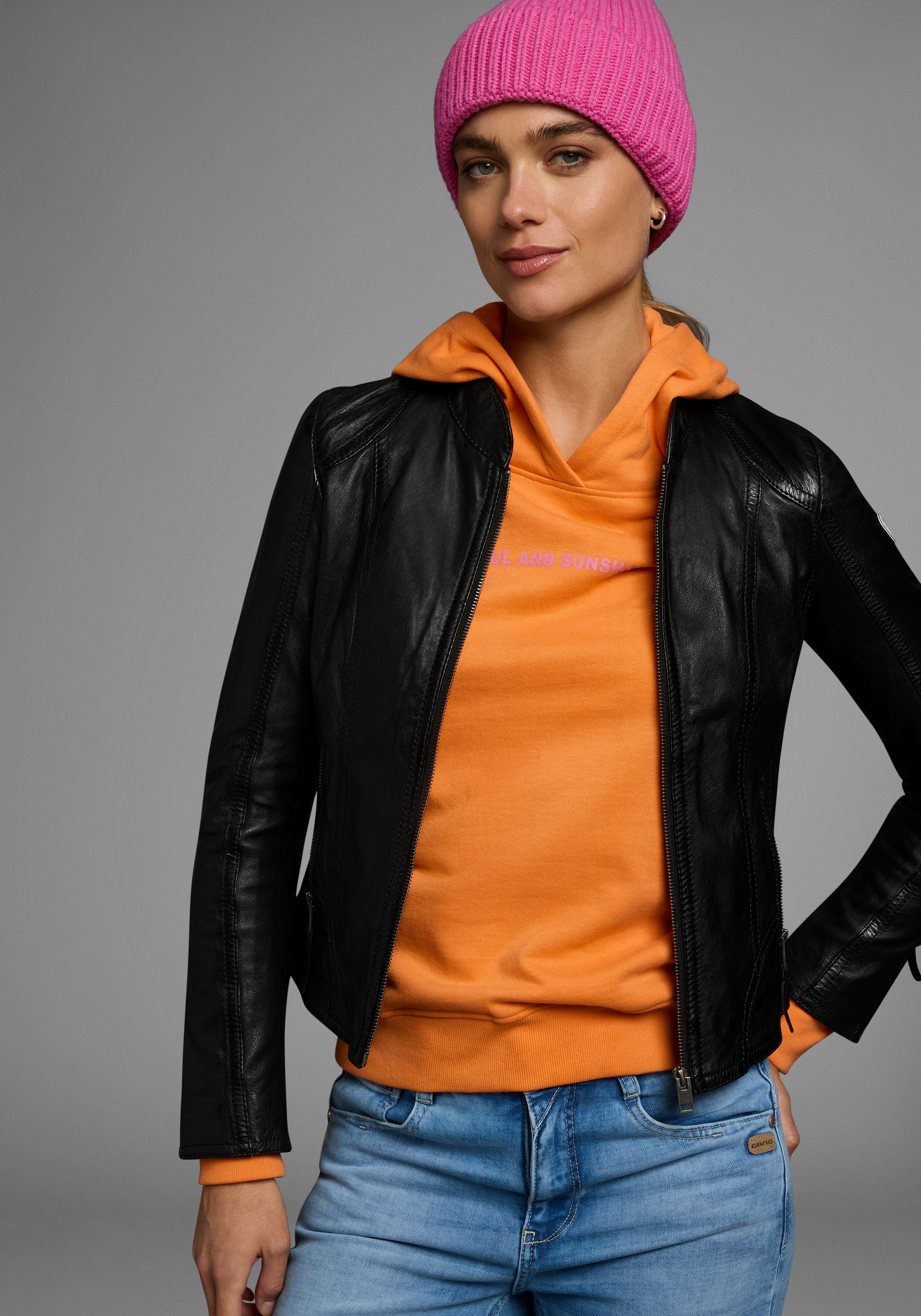 ALPENBLITZ Lederjacke Athen aus weichem Lammnappaleder, figurbetonter Schni günstig online kaufen