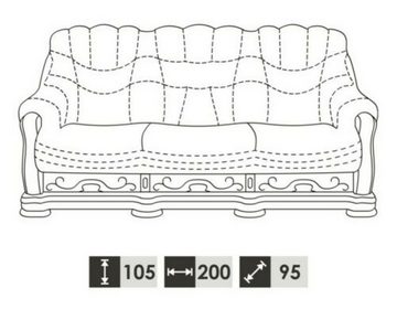 JVmoebel Sofa Sofagarnitur 3+2+2 Sitzer Klassischer Wohnlandschaft, Made in Europe