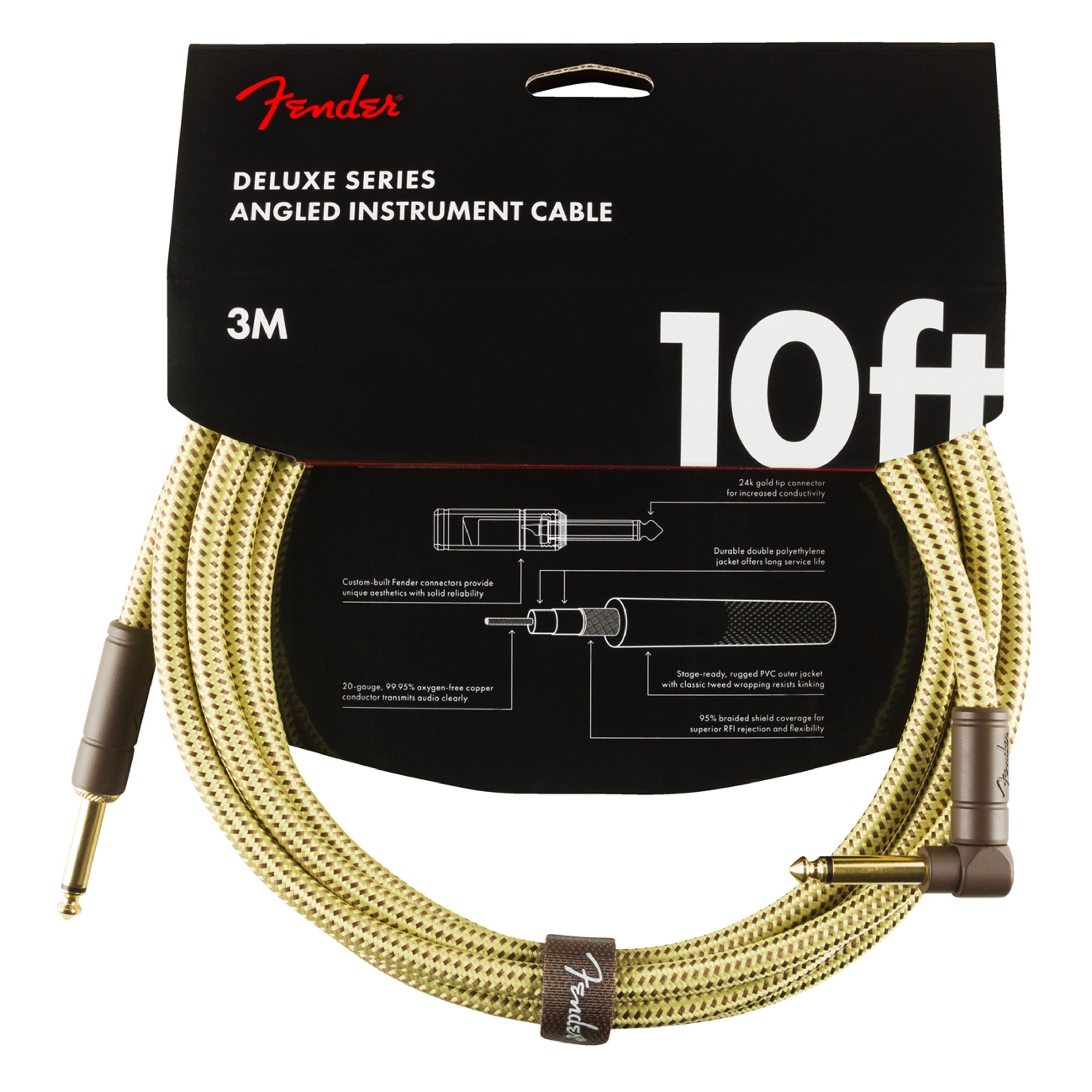 Fender Instrumentenkabel, Deluxe Tweed Instrument Cable 3 m - Instrumentenkabel