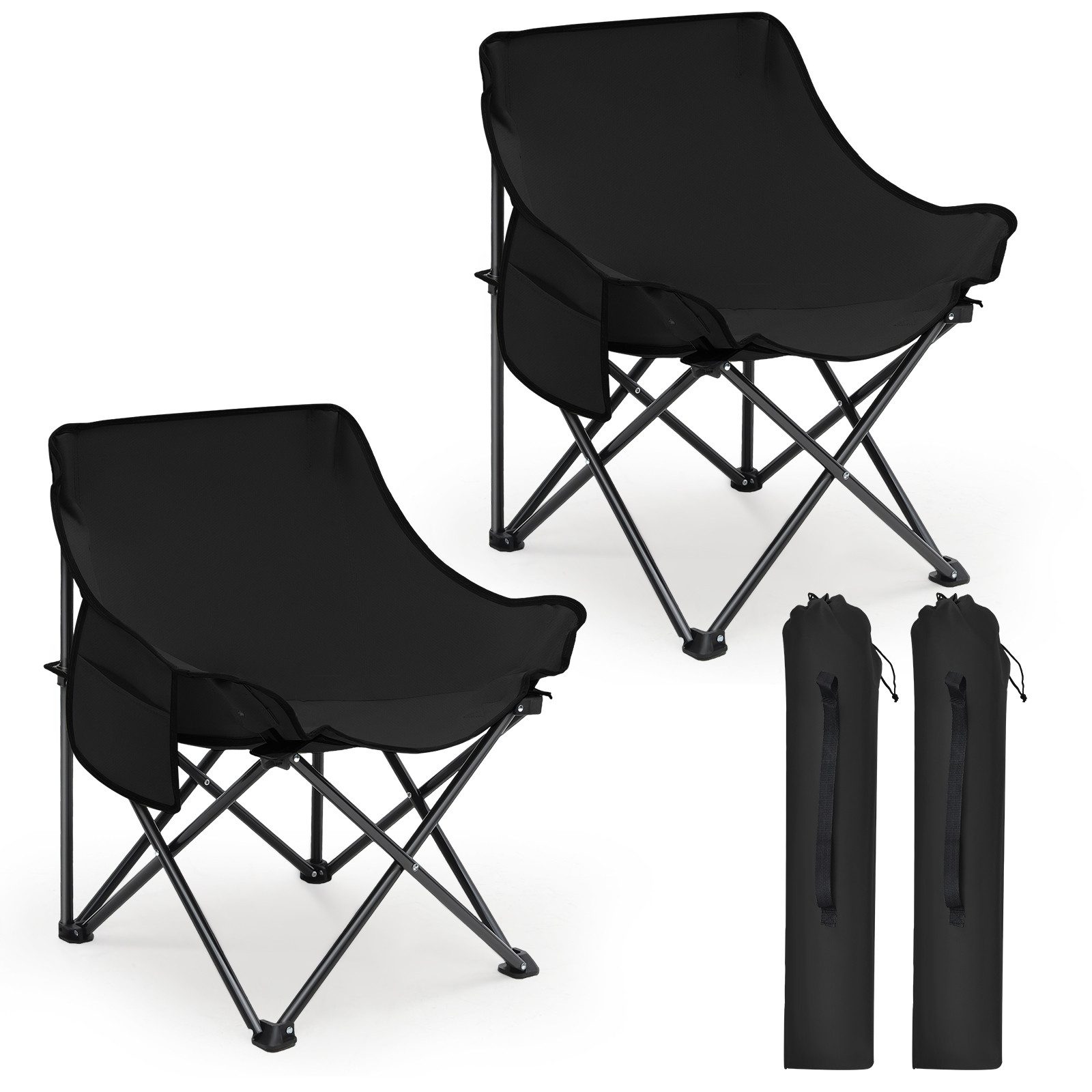 SUNULA Campingstuhl Campingstuhl Faltbar Angelstuhl Klappsessel mit Tragetasche für Garten (2 St), Klappstuhl Gartenstuhl bis zu 100 kg
