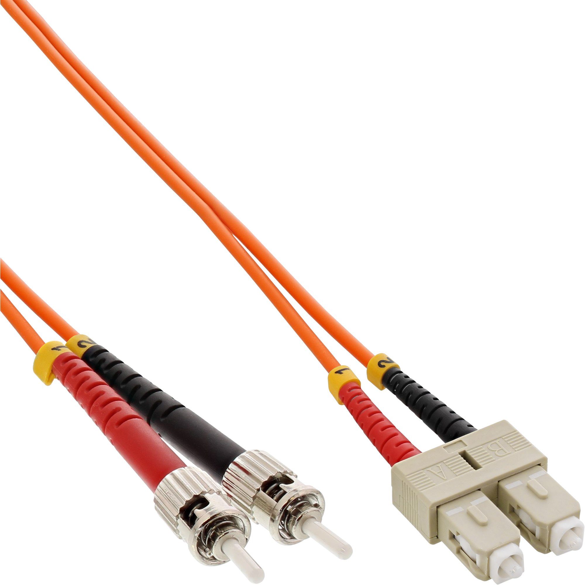InLine® LWL Duplex Kabel, SC/ST, 50/125µm, OM2, 2m LAN-Kabel