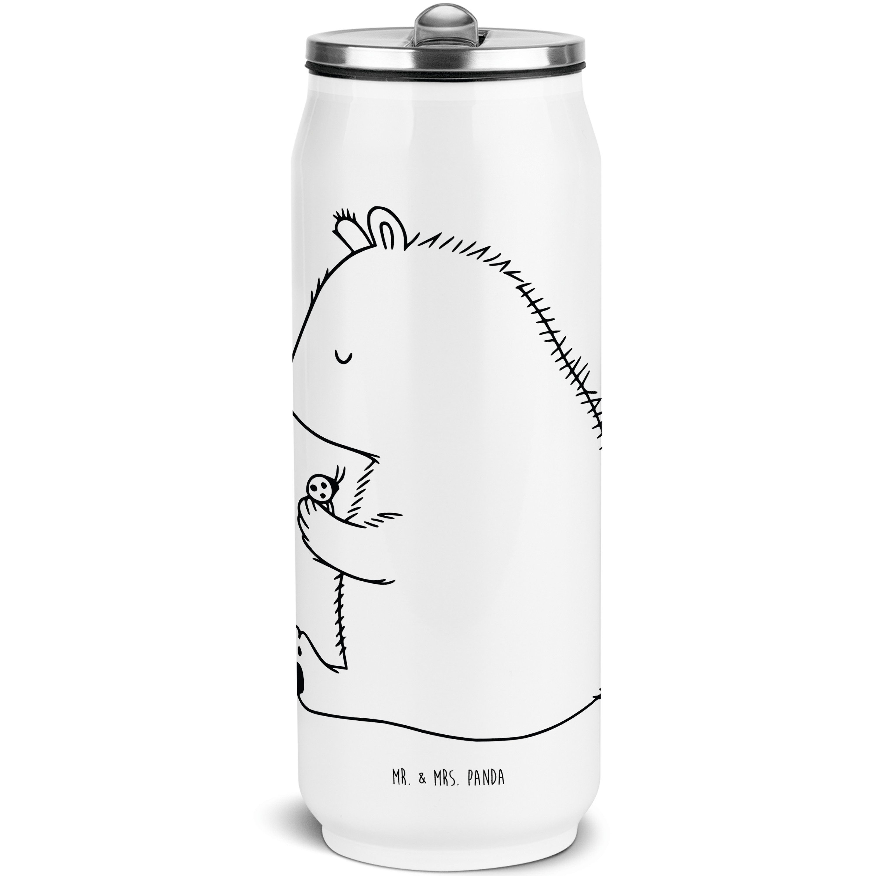 Mr. & Mrs. Panda Isolierflasche Bär Marienkäfer, Sportflasche, Weiß, Das Leben Ist schön, Wasserflasc, Getränkeflasche Getränkedose Das Leben Ist schön
