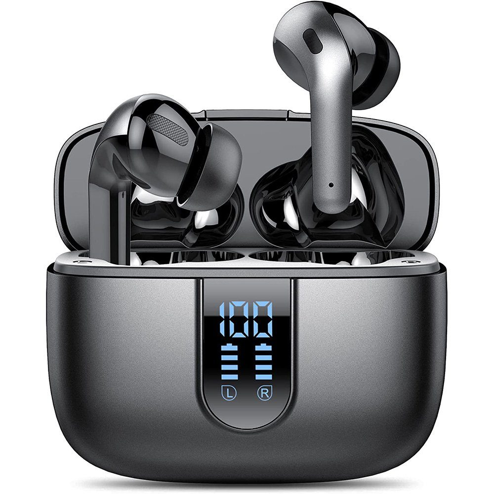 zggzerg Bluetooth 5.1 Kopfhörer in Ear, Deep Bass Eingebautes Mic Kopfhörer Bluetooth-Kopfhörer Schwarz