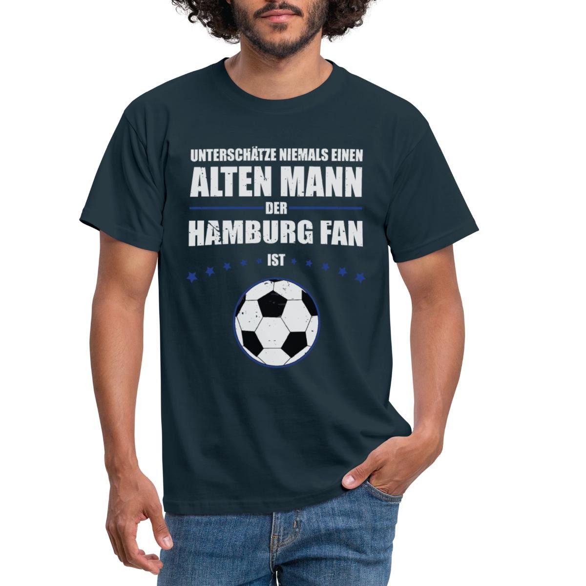 Spreadshirt T-Shirt Alter Mann Leidenschaft Hamburg Fußball Fan Männer T-Sh günstig online kaufen