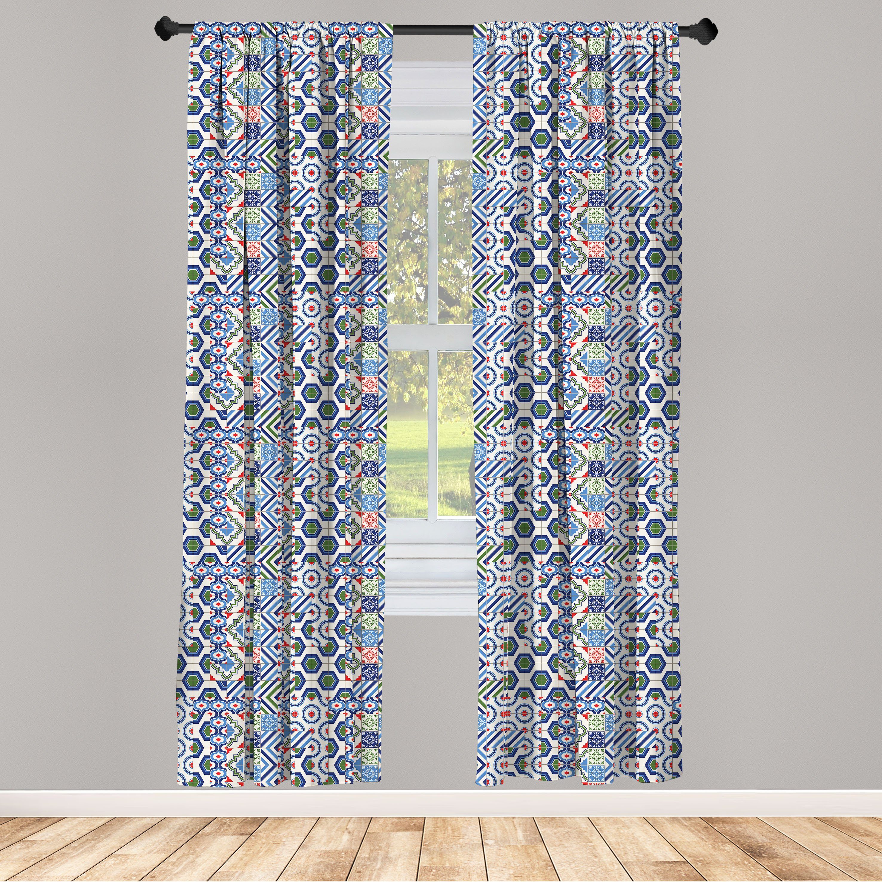 Gardine Vorhang für Wohnzimmer Schlafzimmer Dekor, Abakuhaus, Microfaser, Jahrgang Motive der marokkanischen Design