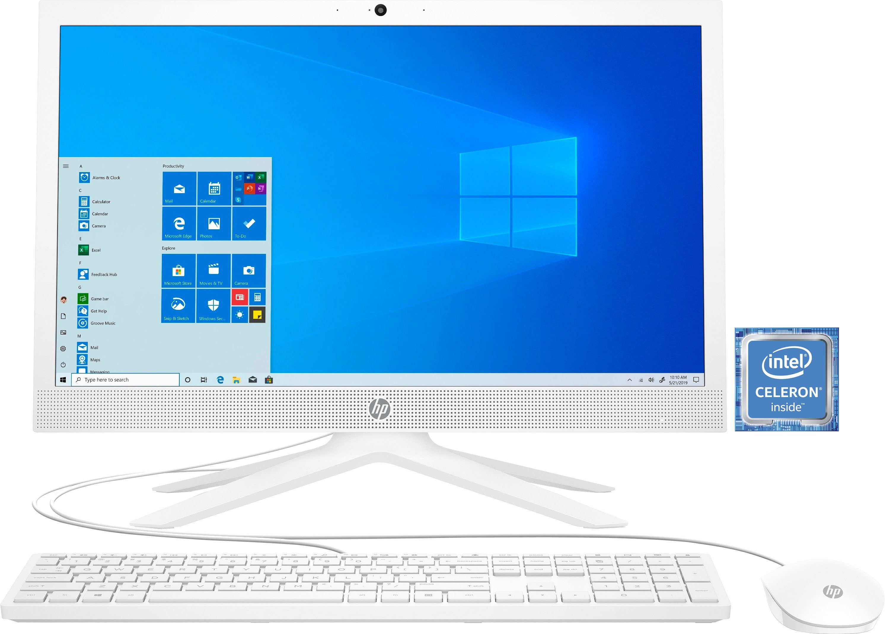 SSD, UHD Graphics RAM, HP GB GB 8 Intel® Luftkühlung) (20,7 256 Celeron All-in-One Zoll, PC 21-b0004ng J4025, 600,