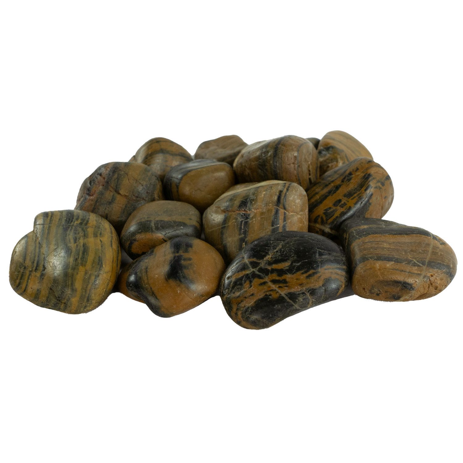 INTERGARDEN Zierkies Dekosteine braun poliert 20 kg, Kieselsteine Garten 5-8 cm, (Sack)