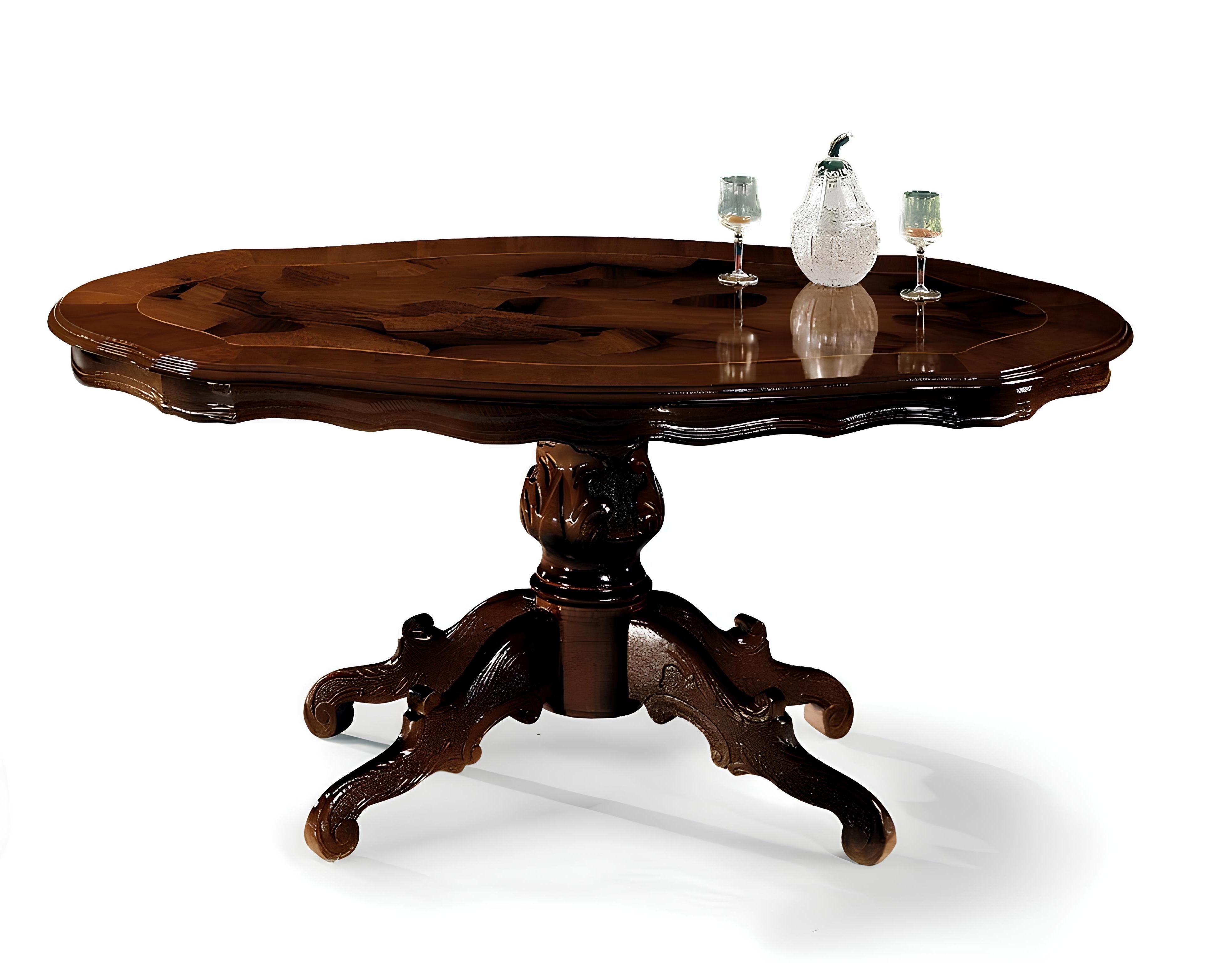 Xlmoebel Couchtisch Eleganter Barock-Tisch aus Holz mit geschwungenen Beinen (1-St., Couchtisch), Hergestellt in Europa