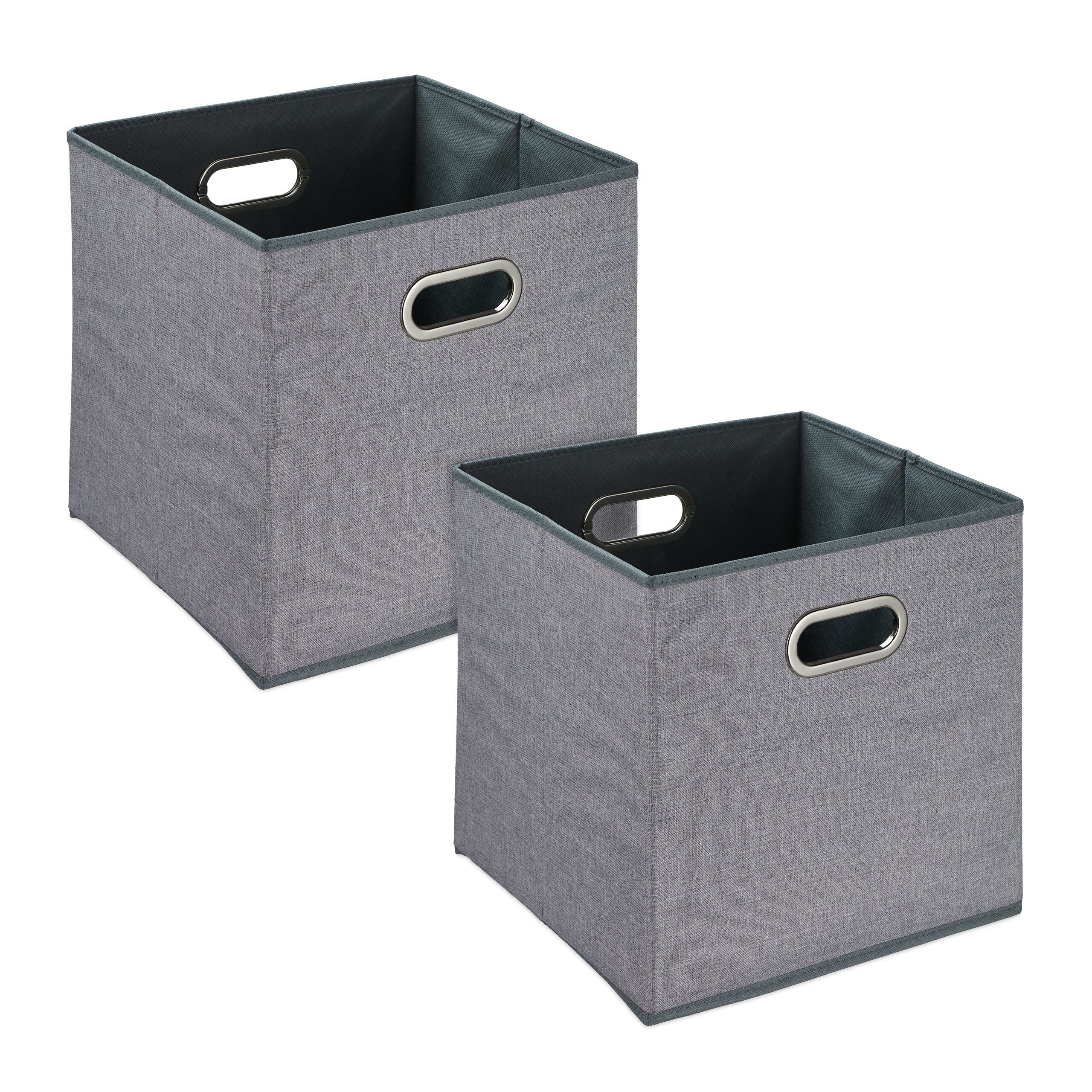 relaxdays Aufbewahrungsbox Graue Aufbewahrungsbox im 2er günstig online kaufen