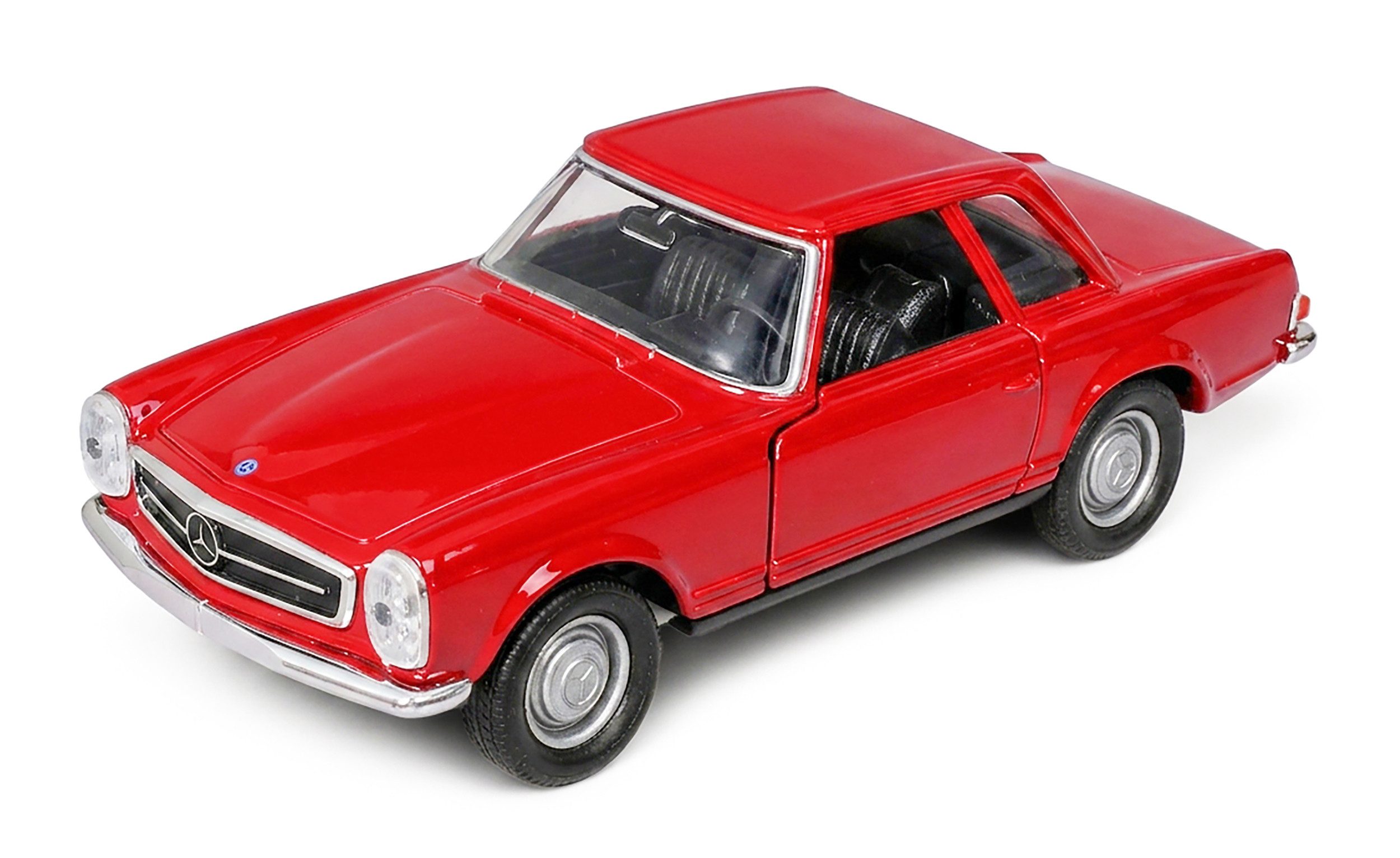 Welly Modellauto MERCEDES-BENZ 1963 230SL Metall Modellauto Modell Auto 3 (Rot), Spielzeugauto Kinder Geschenk