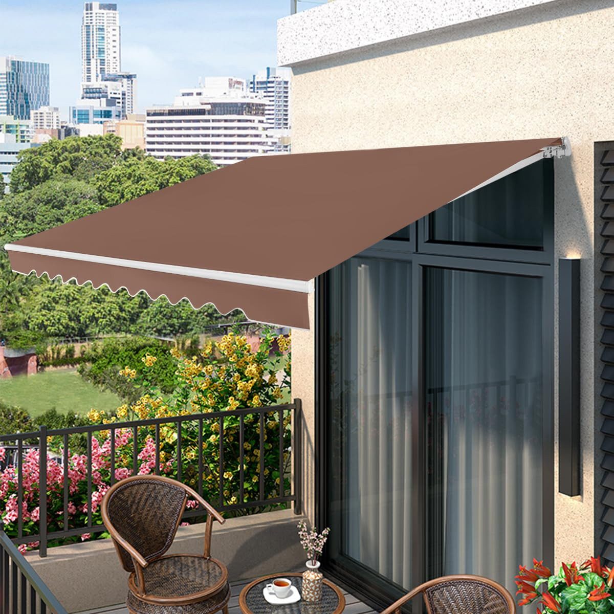COSTWAY Gelenkarmmarkise 300x250cm mit Handkurbel, für günstig online kaufen