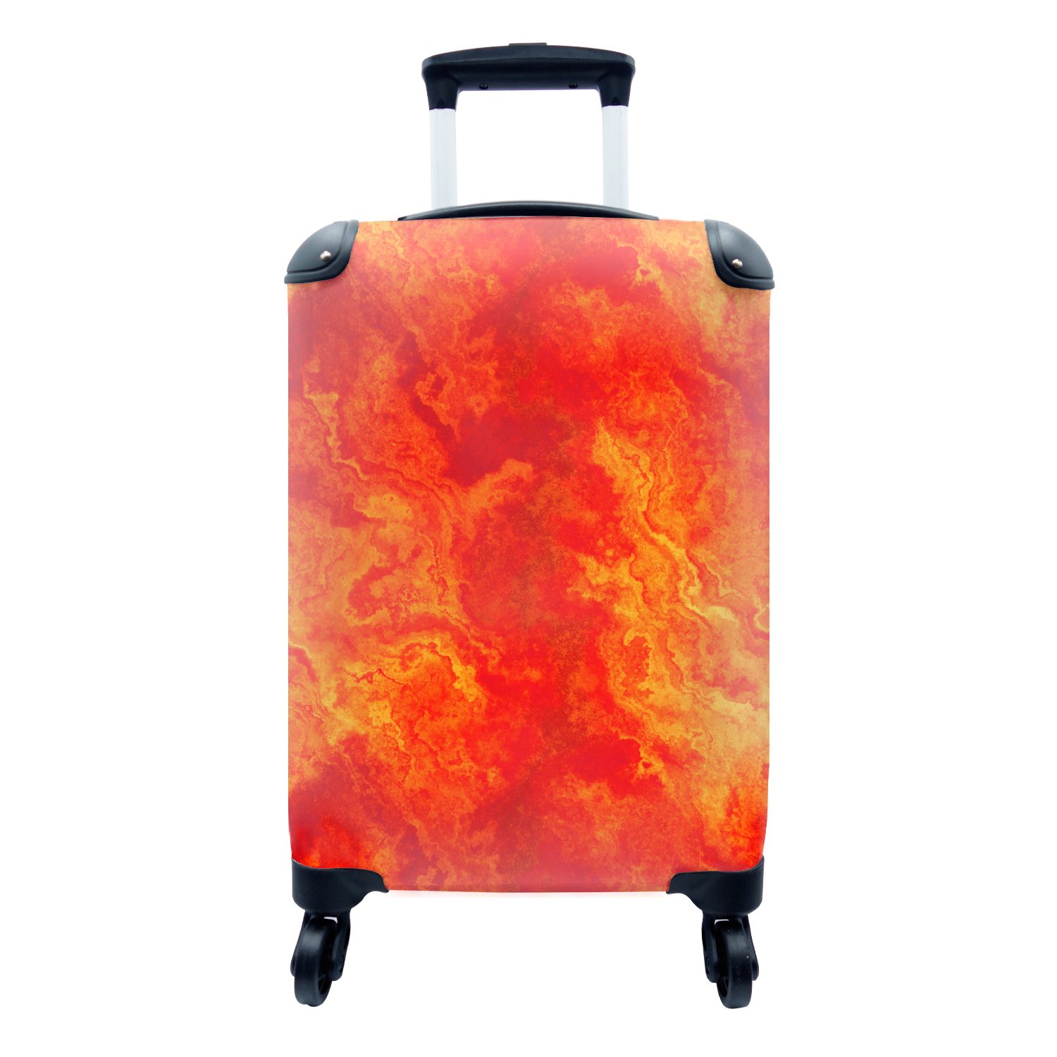 Reisetasche Abstrakt - MuchoWow Orange für Farbe Reisekoffer Handgepäck Muster, Ferien, Trolley, rollen, - 4 mit Handgepäckkoffer Rollen, -