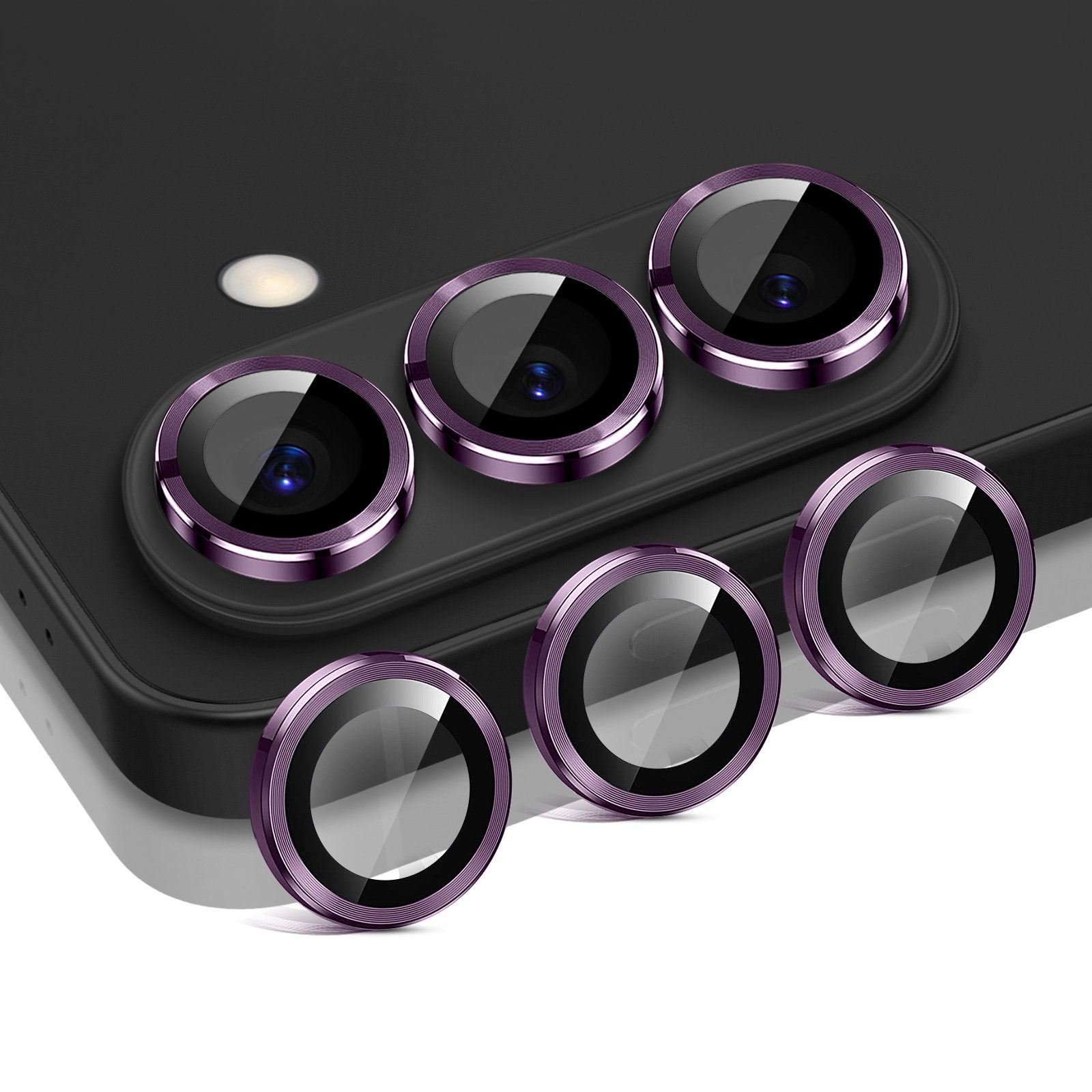 Tec-Expert Kameraschutzglas 9H Kameraglas Set in Dunkles Violett für Samsung Galaxy S26 für Samsung Galaxy S26, Linsenschutzglas Set, 1 Stück, Kameraschutz, Schutzglas, Linsenschutz, kratz- & stoßfest