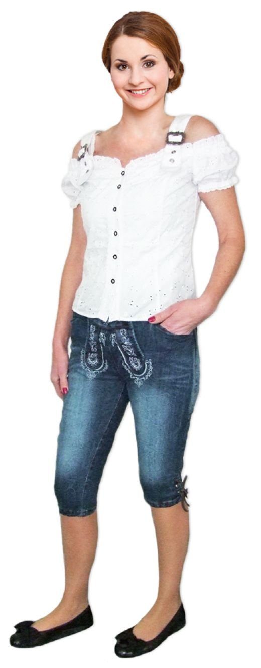 Trachtenland Trachtenjeans Lekra Damen Jeans Bea Kniebundhose in Lederhosen O