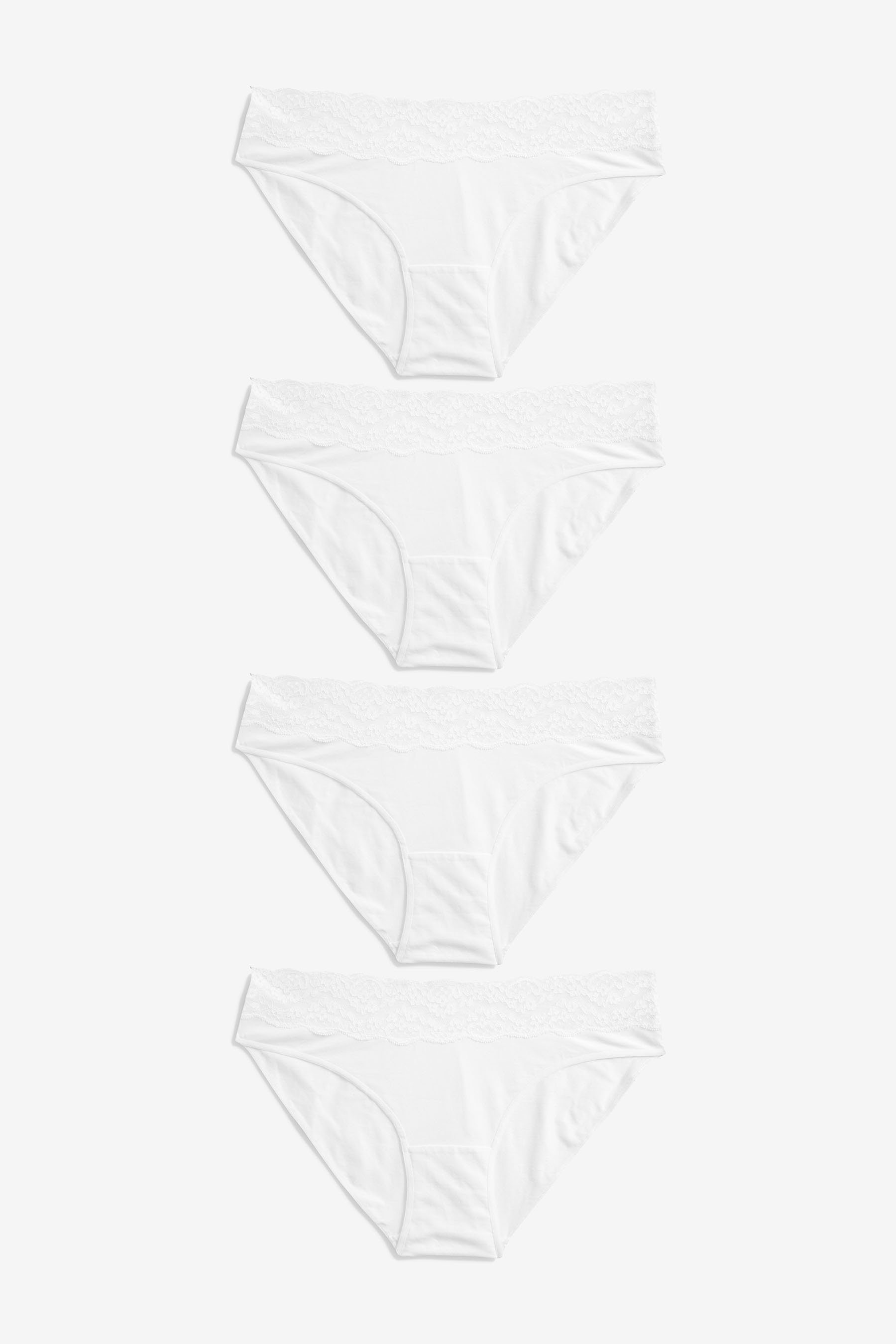 Slip Spitzenslips im 4er-Pack, hoher Beinschnitt
