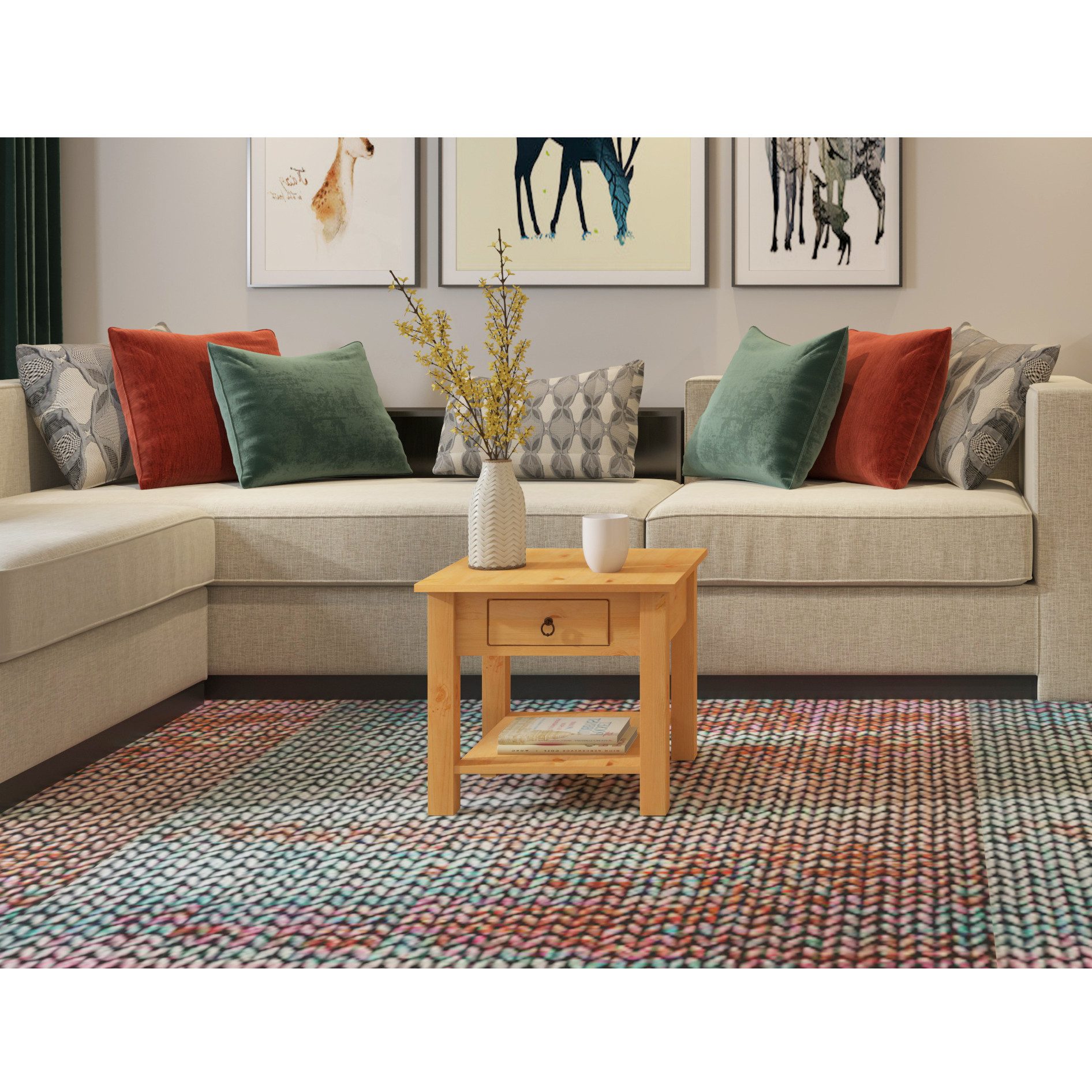 loft24 Couchtisch Inga, Beistelltisch, Nachttisch mit Schublade, Kiefer, La günstig online kaufen