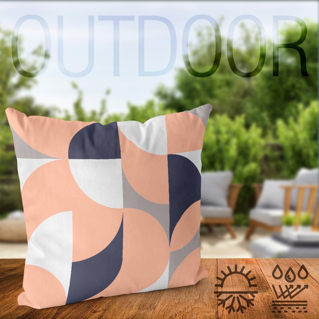 VOID Kissenbezug, (1 Stück), geometrisch Muster Design Kreise gemustert Skandinavien Wohnzimmer ge