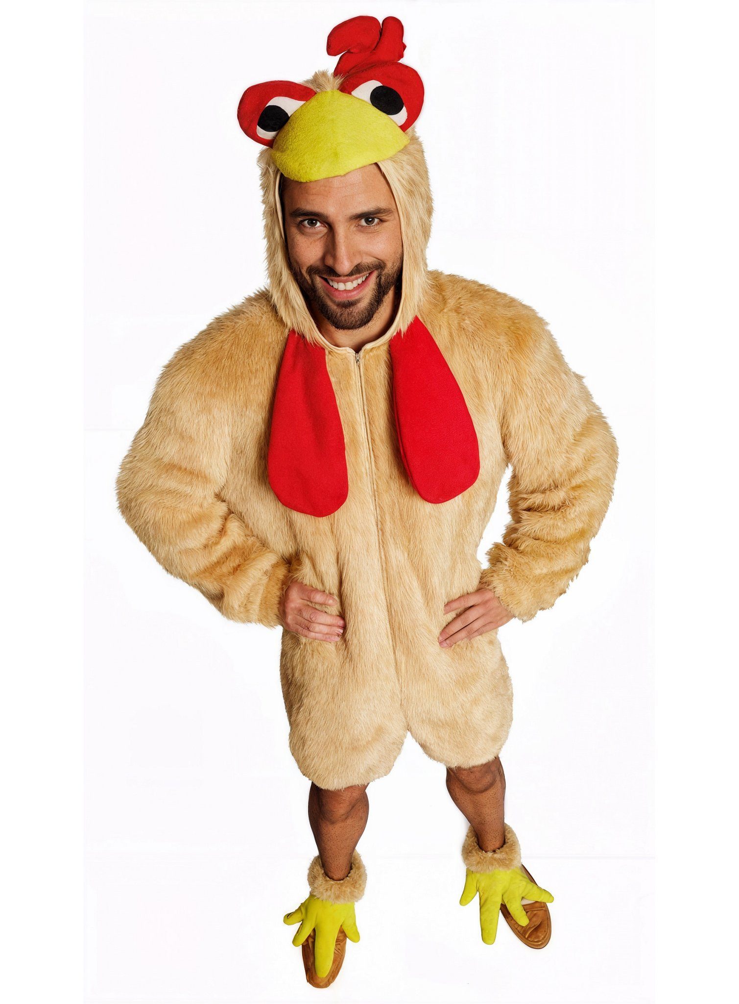 Metamorph Kostüm Verrücktes Huhn Kostüm - Faschingskostüm Halloween, Einfach ein brauner Hühner-Overall - was gibt's denn da zu gackern?